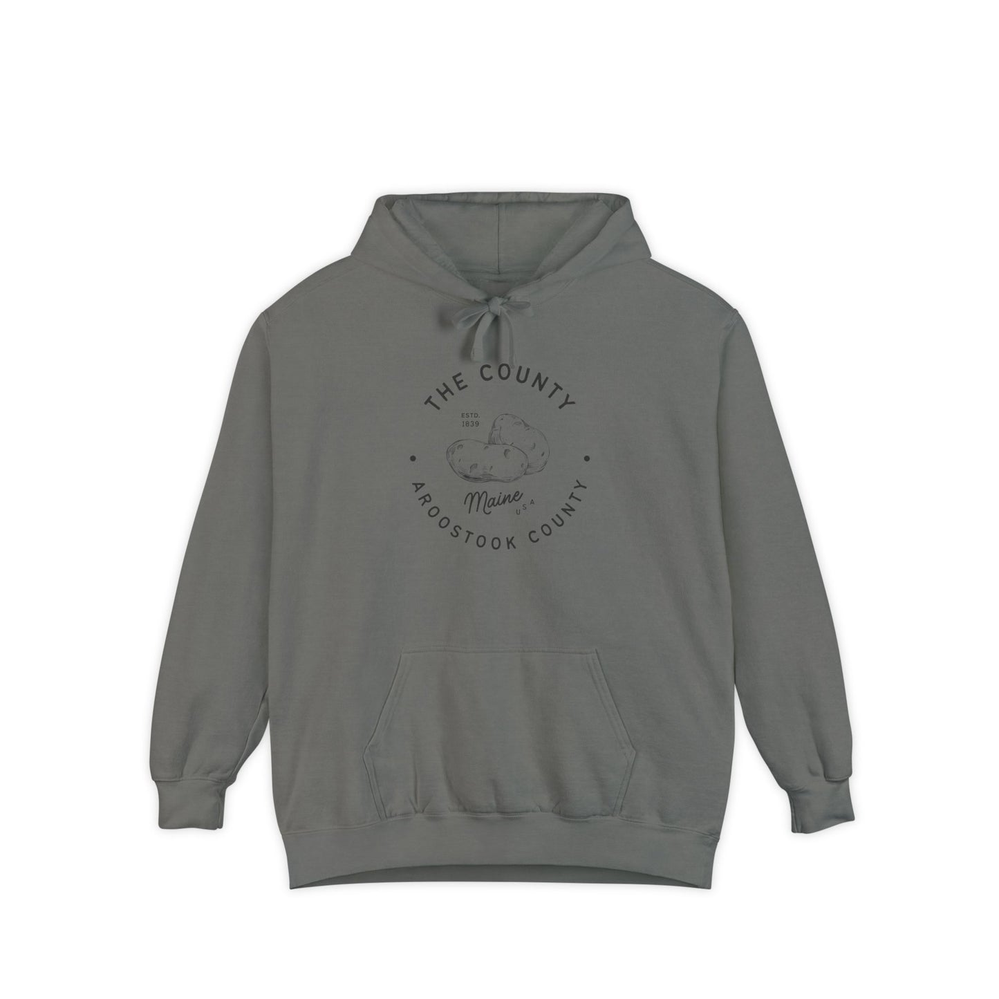 Aroostook County Maine Potato Country Hoodie - Comfort Colors Unisex Garment-Dyed Sweatshirt