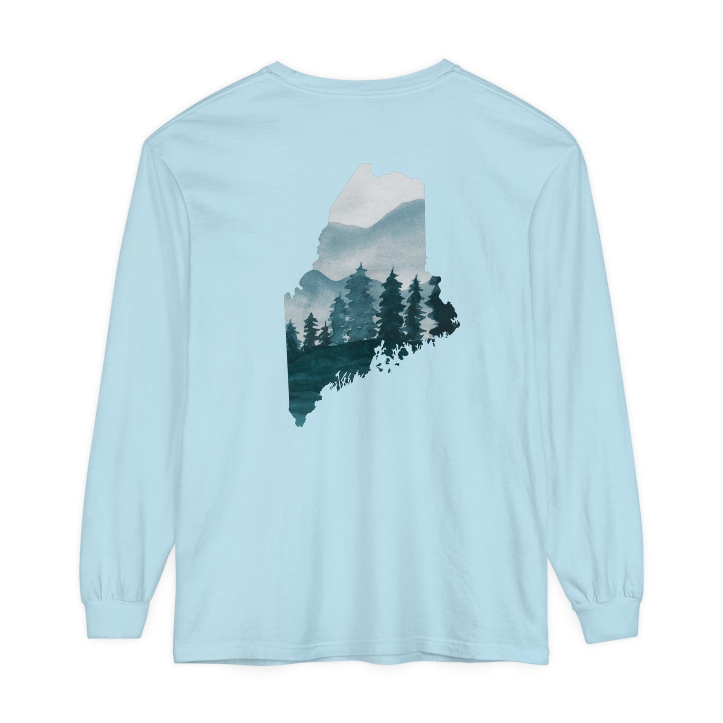 Evergreen Maine Comfort Colors Unisex Garment-dyed Long Sleeve T-Shirt