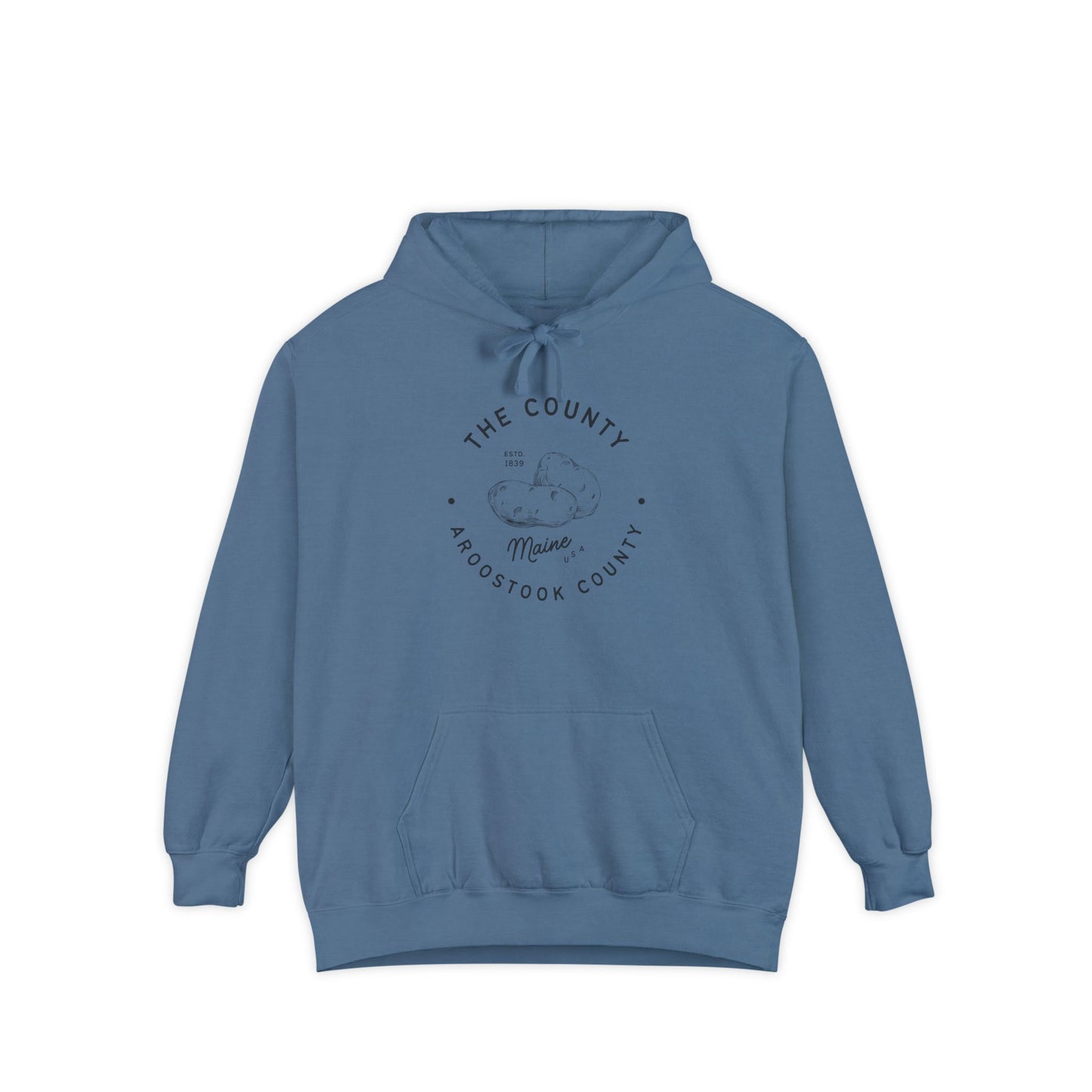 Aroostook County Maine Potato Country Hoodie - Comfort Colors Unisex Garment-Dyed Sweatshirt