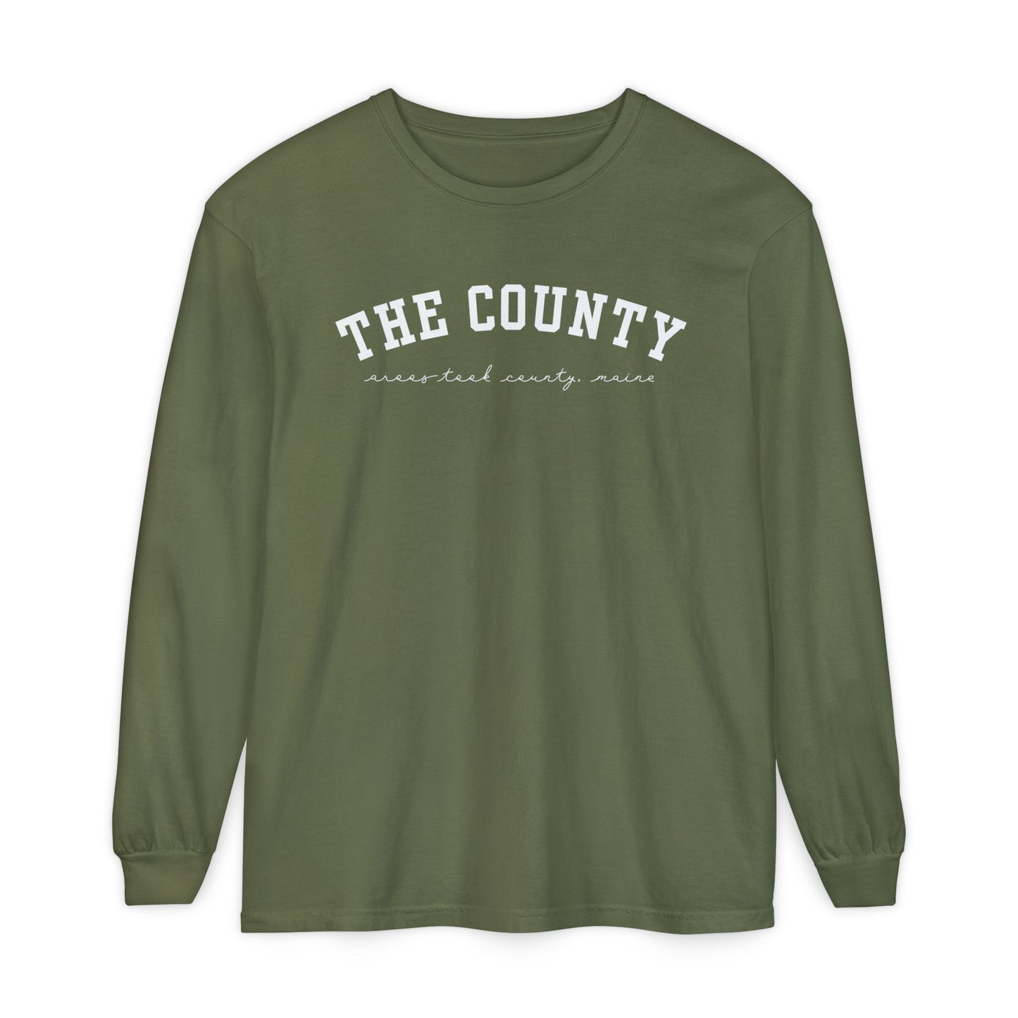 "The County," Aroostook County, Maine 100% Cotton Long Sleeve T-Shirt