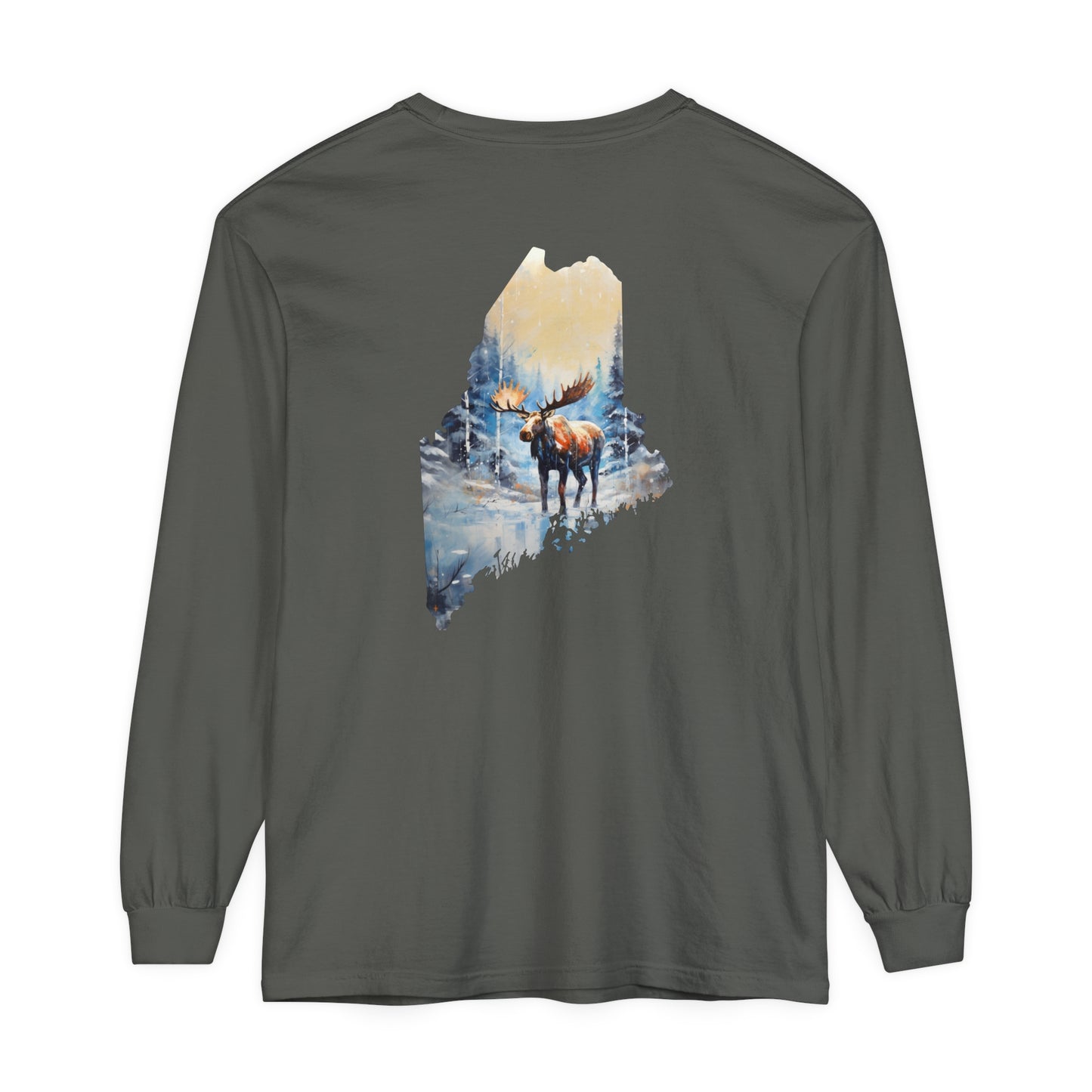 Maine Moose Comfort Colors Long Sleeve T-Shirt