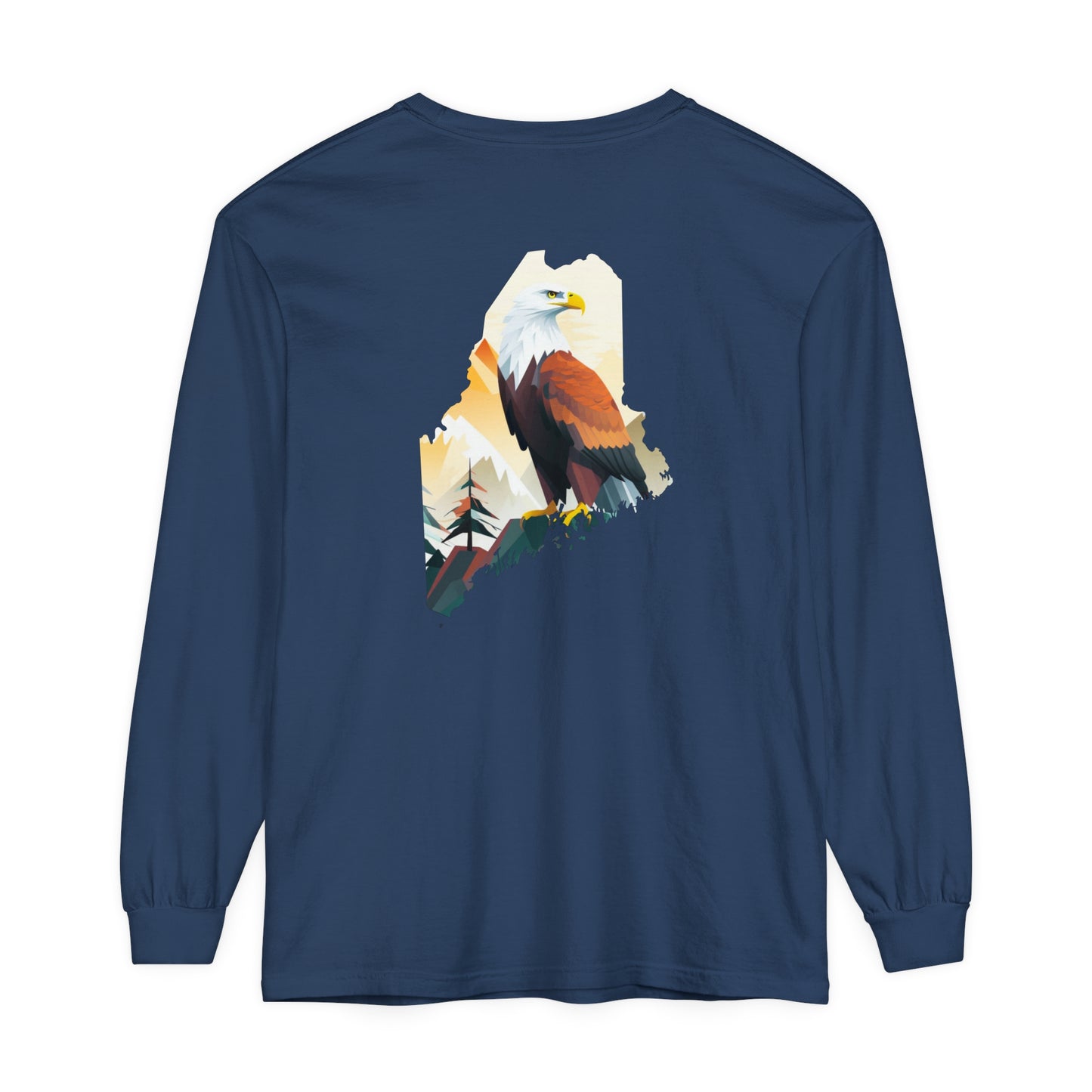 Bald Eagle Maine Comfort Colors Unisex Garment-dyed Long Sleeve T-Shirt