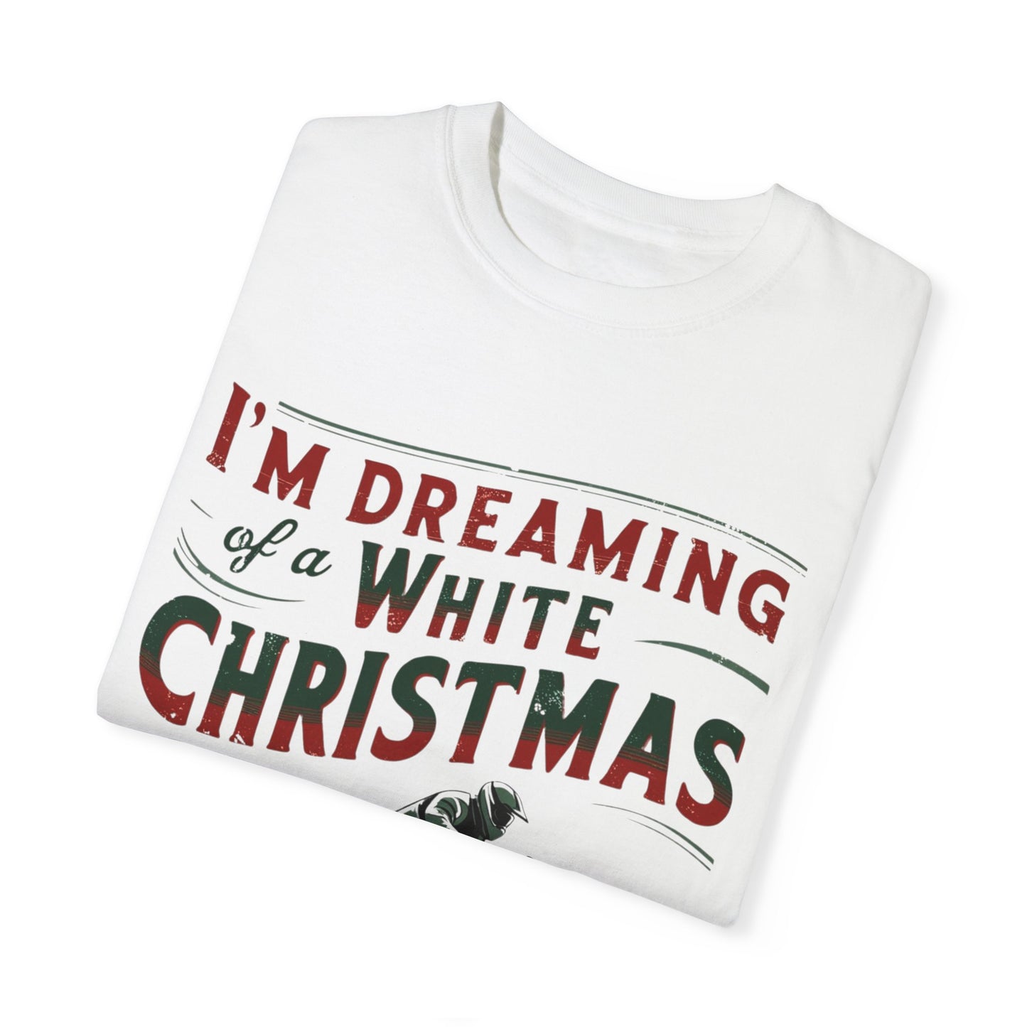 Dreaming of a White Christmas Snowmobile Sled Unisex Comfort Colors T-Shirt