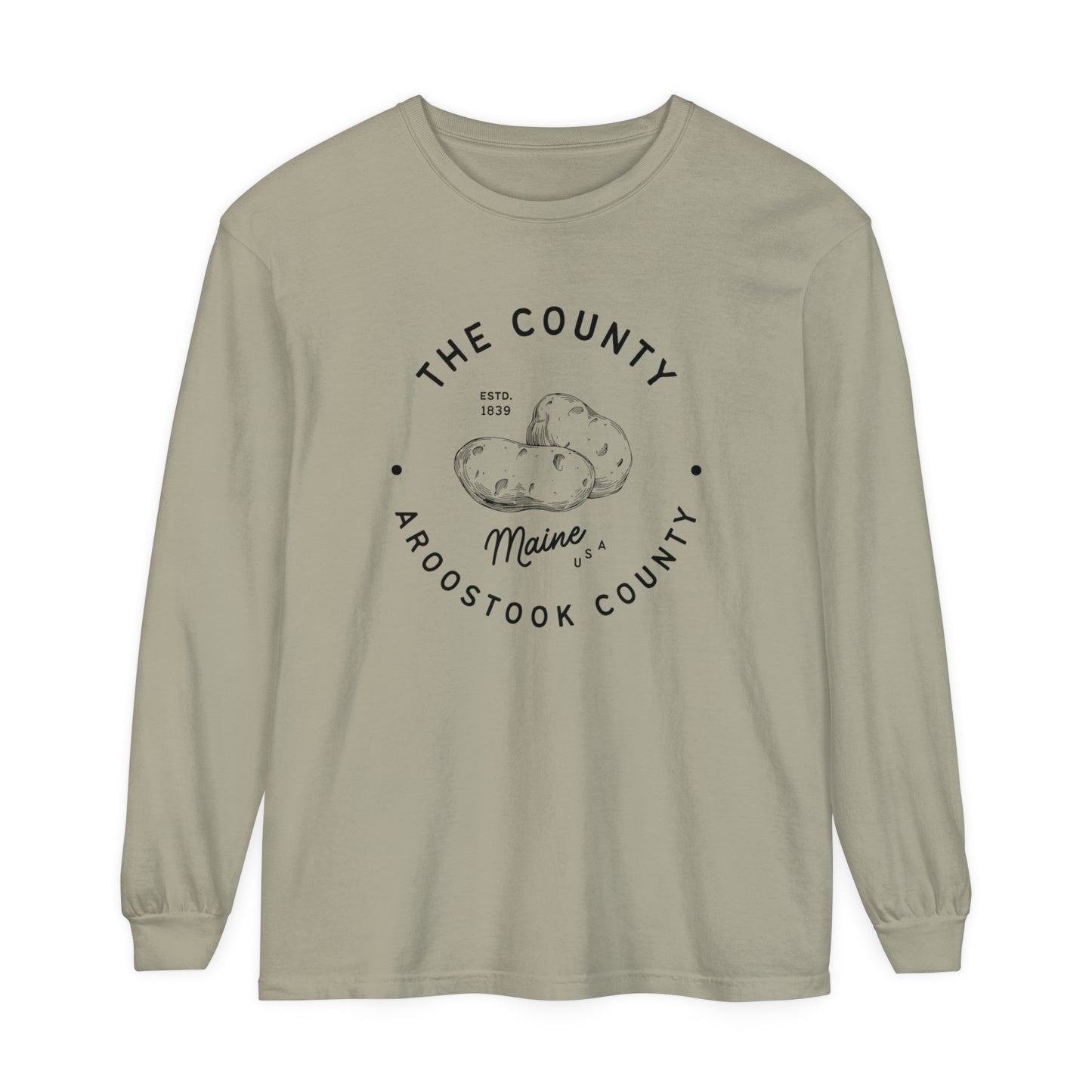 Potato Country Aroostook County Comfort Colors Tee Vintage Maine Long Sleeve T-Shirt