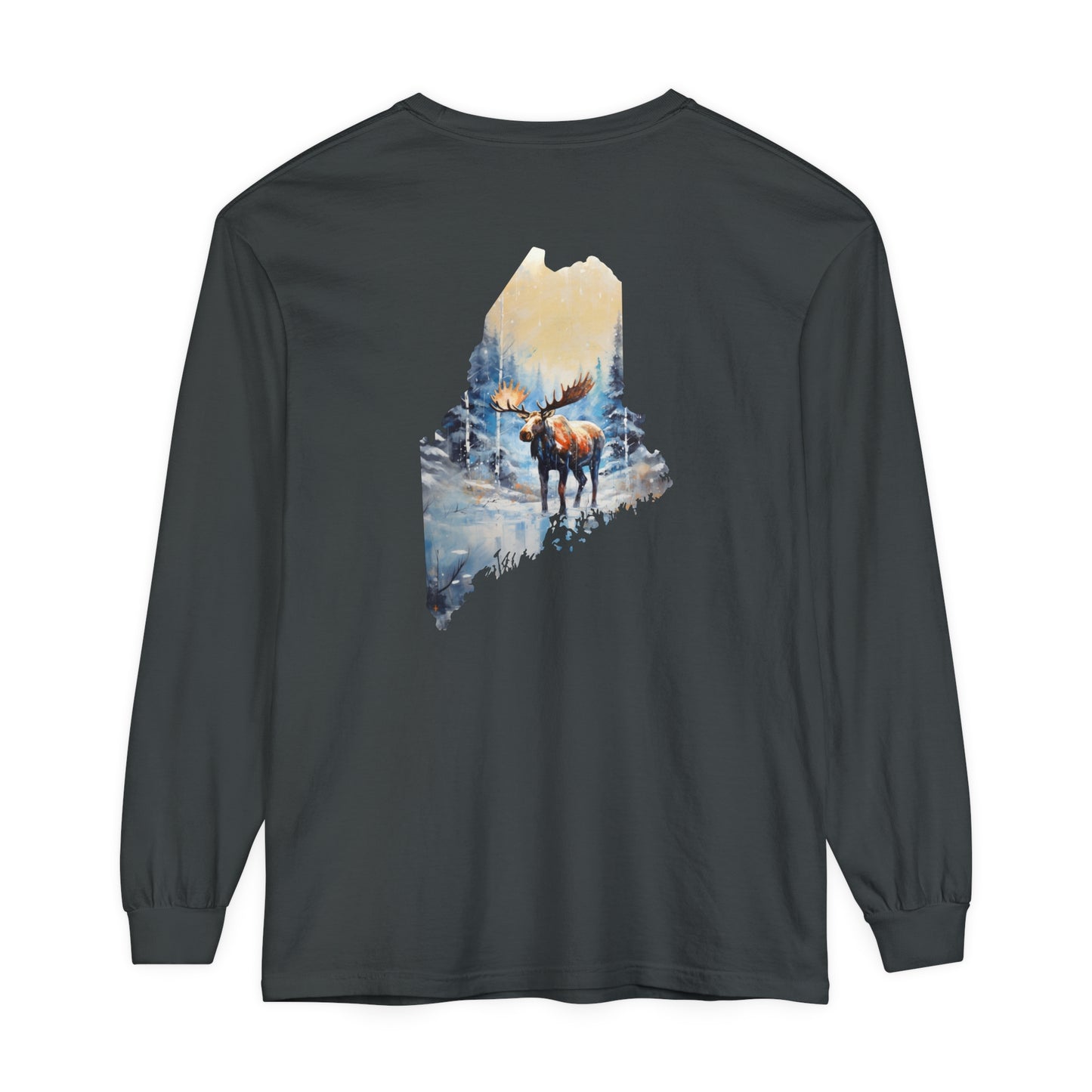 Maine Moose Comfort Colors Long Sleeve T-Shirt