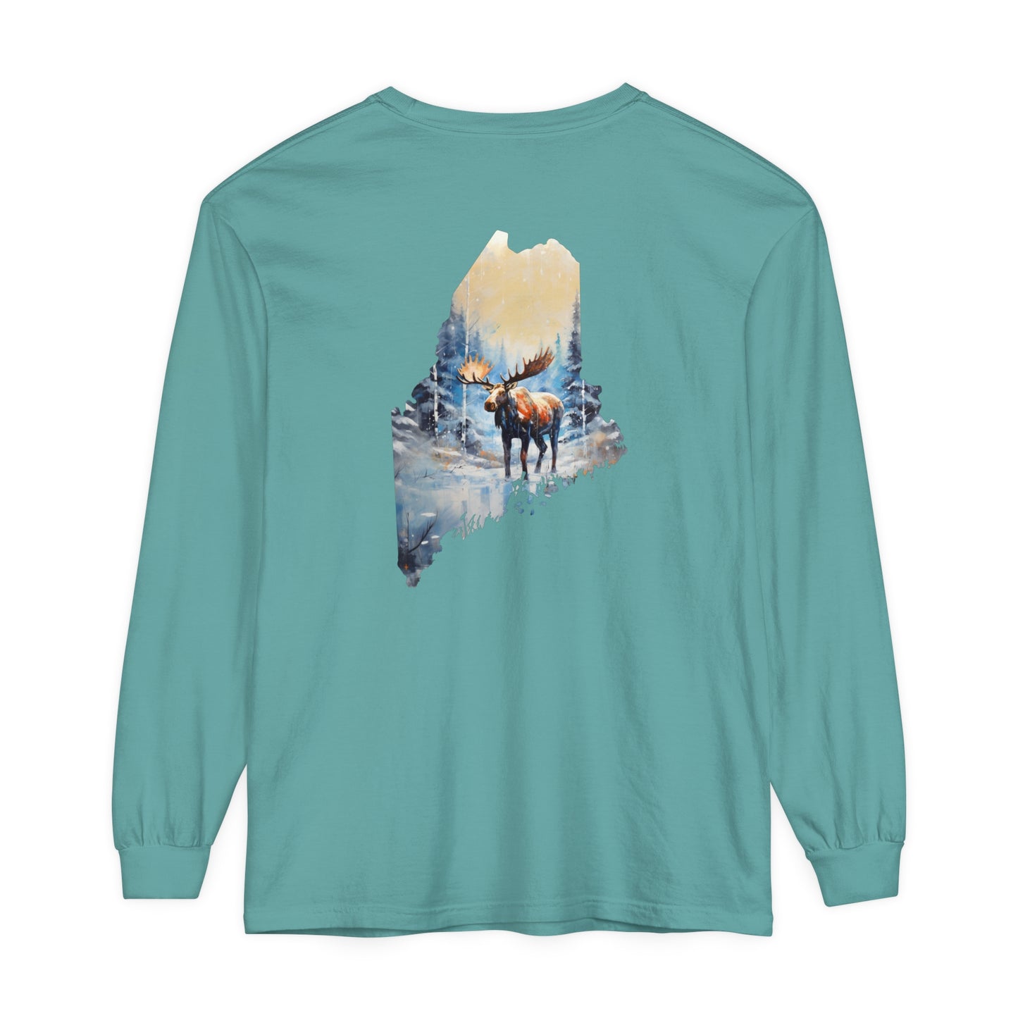 Maine Moose Comfort Colors Long Sleeve T-Shirt