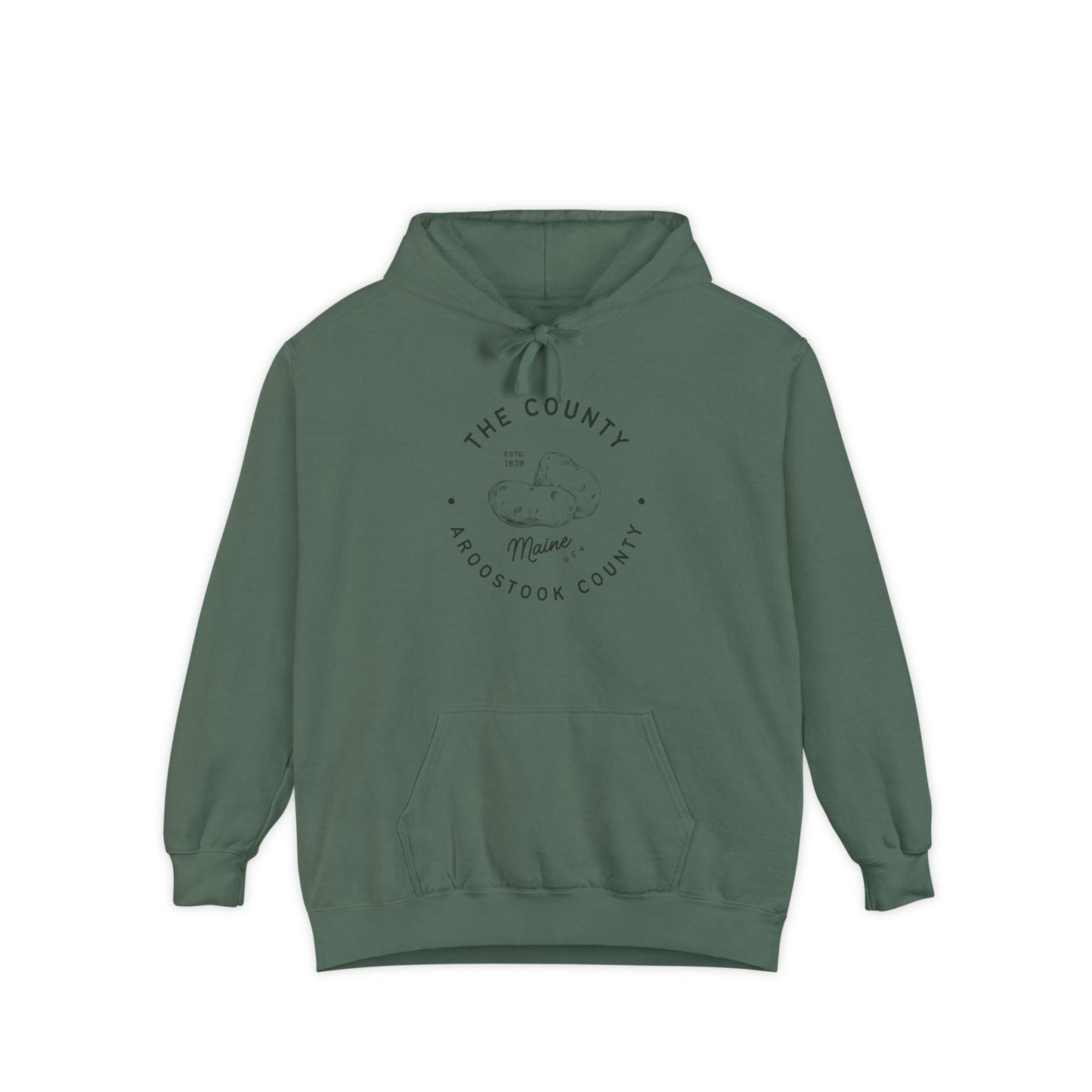 Aroostook County Maine  Potato Country Hoodie - Comfort Colors Unisex Garment-Dyed Sweatshirt