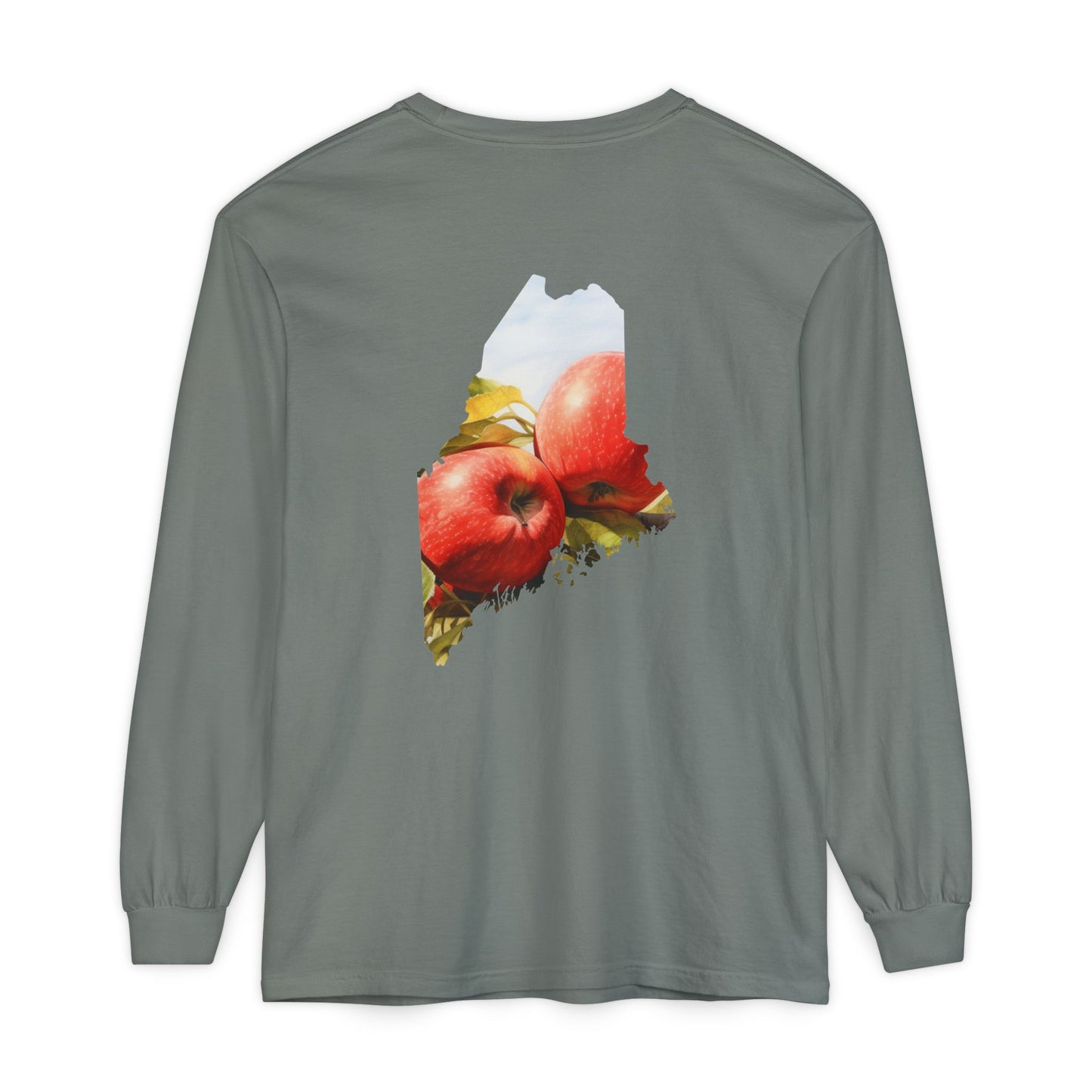 Maine State Apples 100% Cotton Long Sleeve T-Shirt