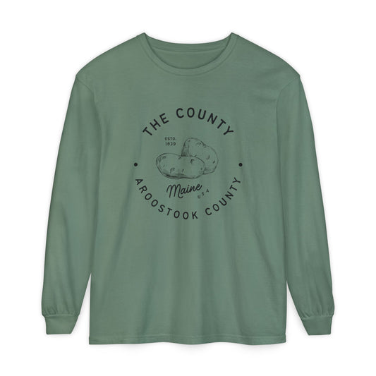 Potato Country Aroostook County Comfort Colors Tee Vintage Maine Long Sleeve T-Shirt