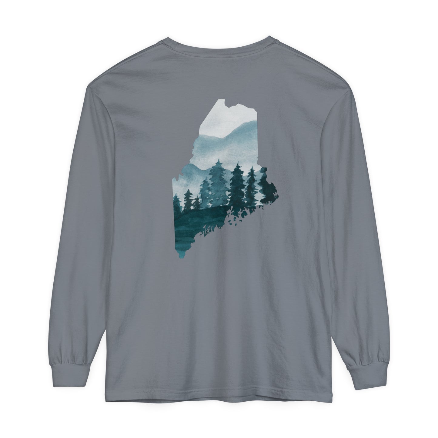 Evergreen Maine Comfort Colors Unisex Garment-dyed Long Sleeve T-Shirt