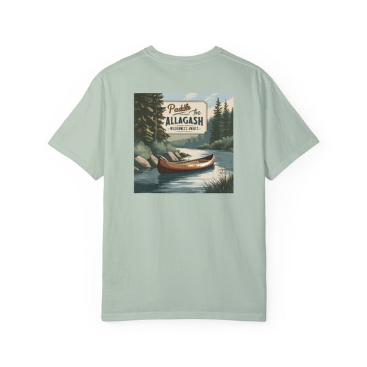 Paddle the Allagash Canoe Design for Outdoor Enthusiasts Comfort Colors T-shirt