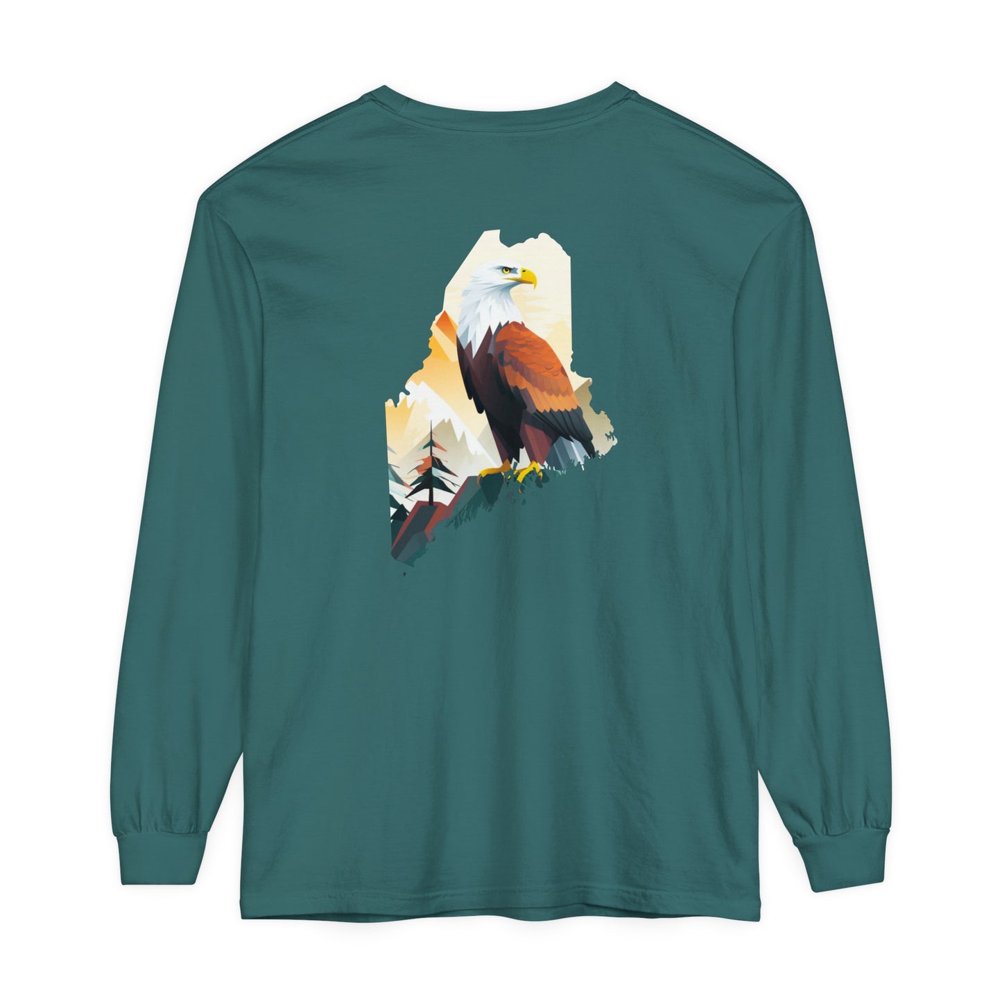 Bald Eagle Maine Comfort Colors Unisex Garment-dyed Long Sleeve T-Shirt