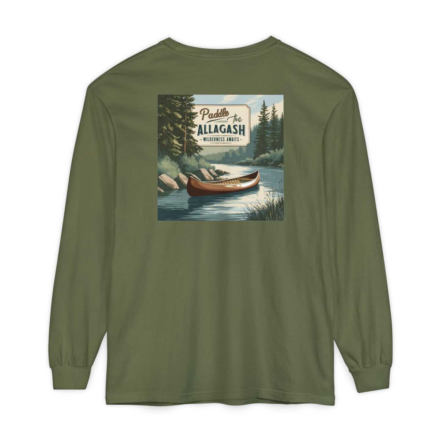 Paddle the Allagash 100% Cotton Long Sleeve T-Shirt - Outdoor Adventure Tee