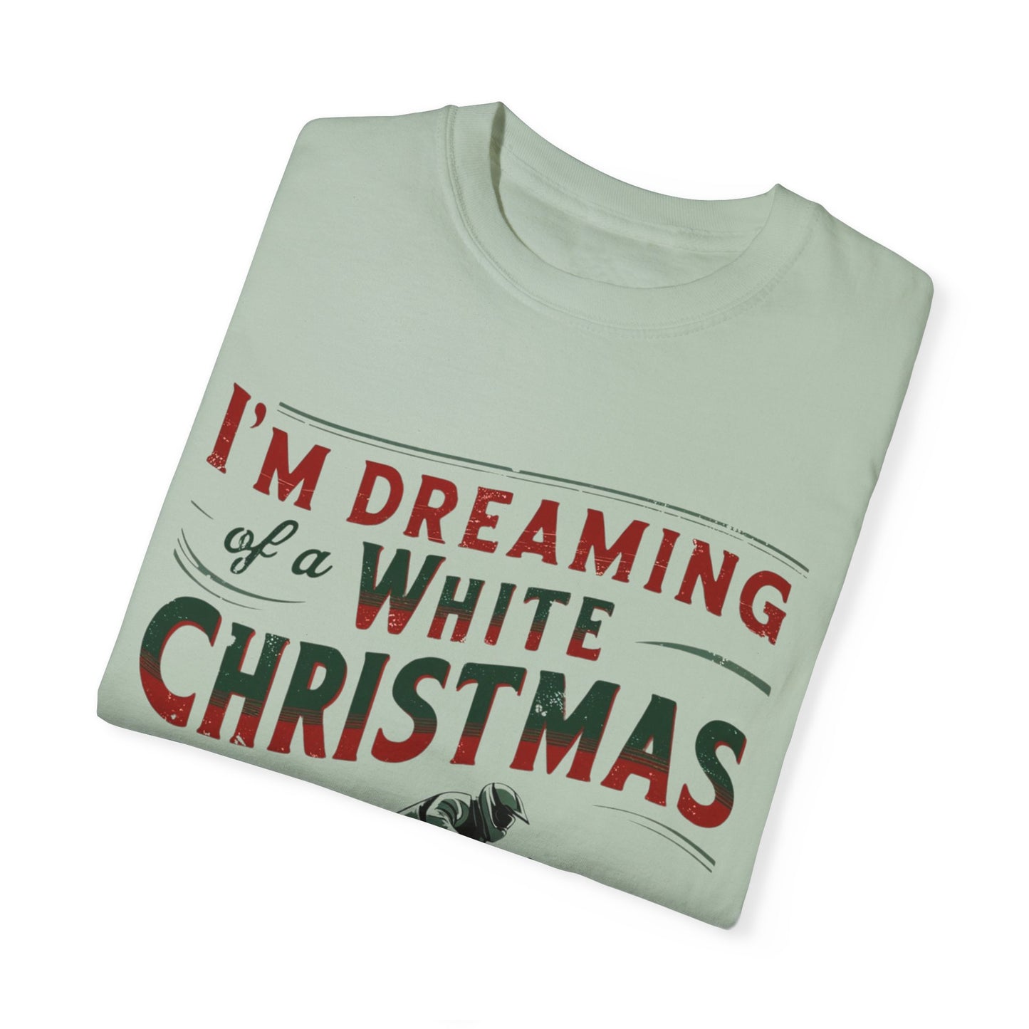 Dreaming of a White Christmas Snowmobile Sled Unisex Comfort Colors T-Shirt