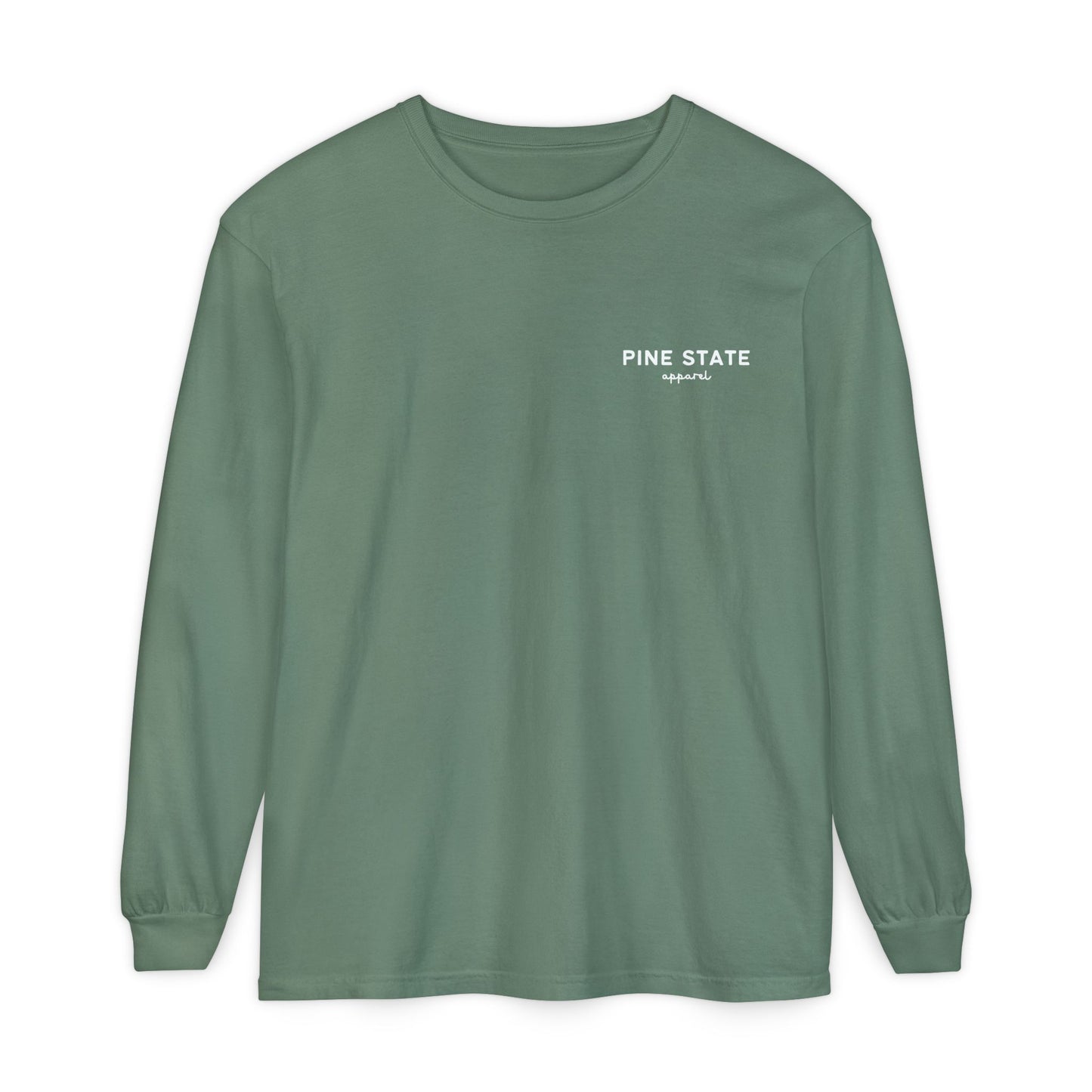 Winter Watercolor Evergreens Maine Comfort Colors Unisex Garment-dyed Long Sleeve T-Shirt