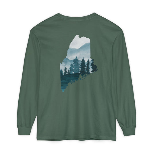 Evergreen Maine State 100% Long Sleeve T-Shirt