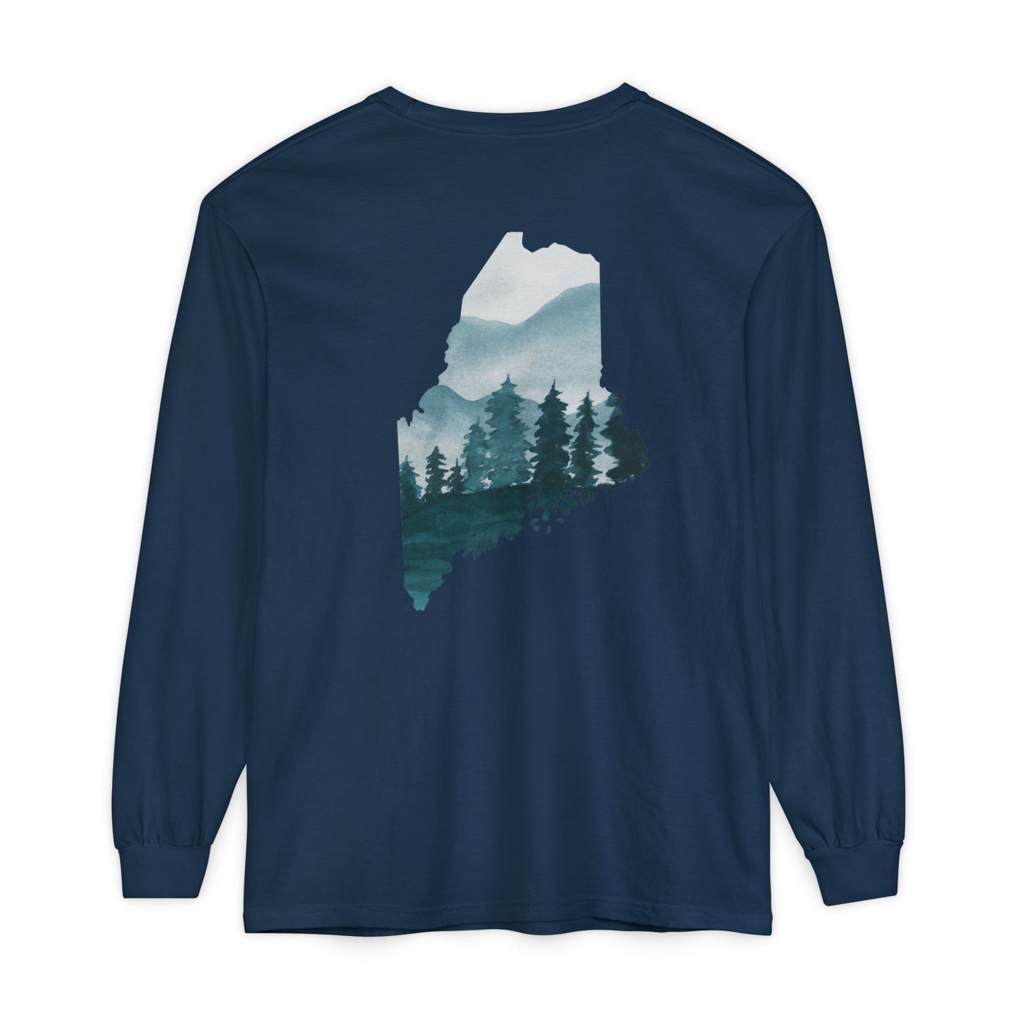Evergreen Maine State 100% Long Sleeve T-Shirt