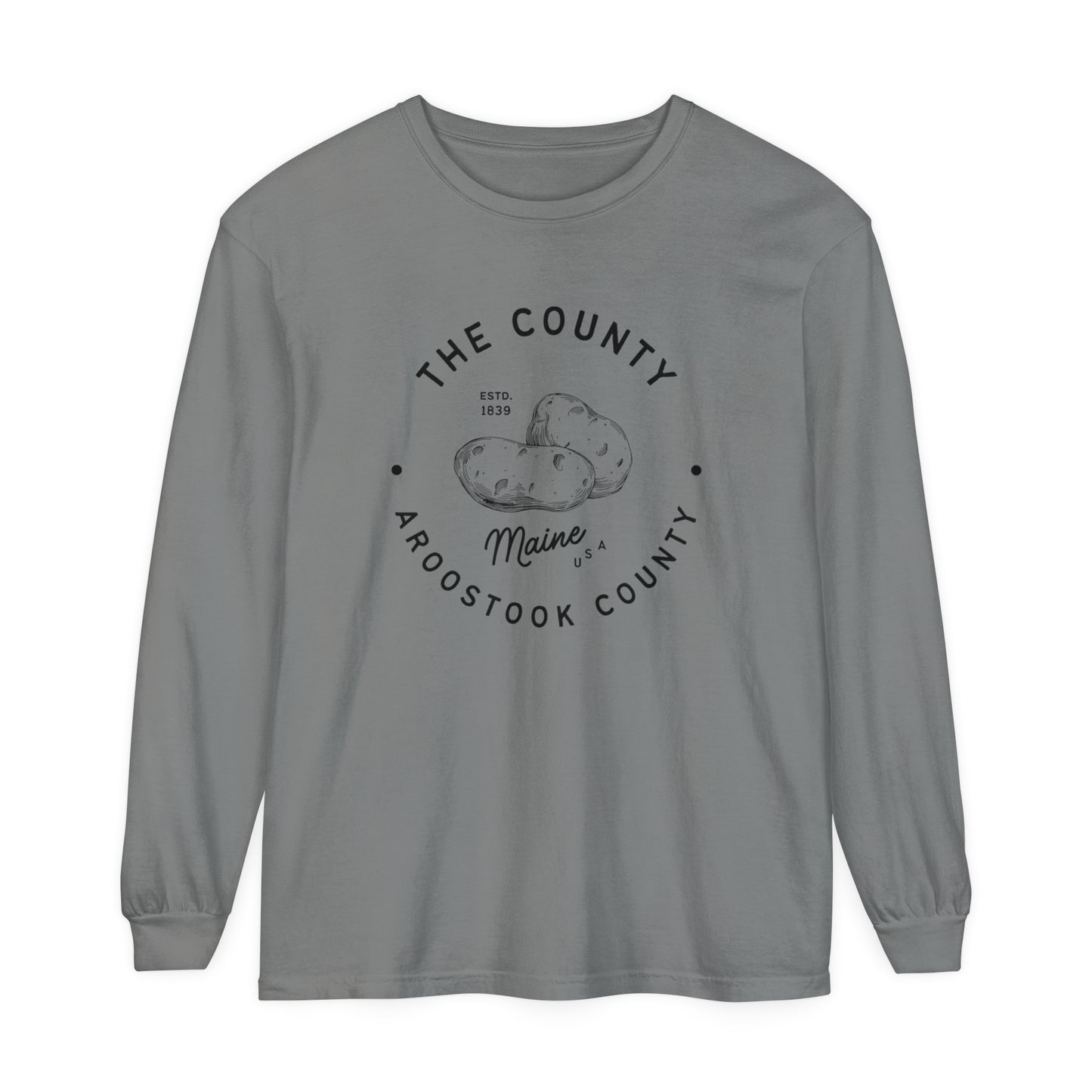 Potato Country Aroostook County Comfort Colors Tee Vintage Maine Long Sleeve T-Shirt