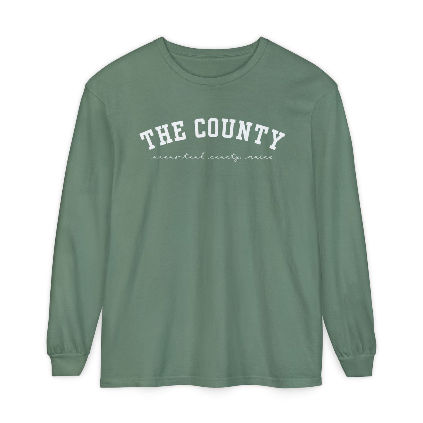 "The County," Aroostook County, Maine 100% Cotton Long Sleeve T-Shirt