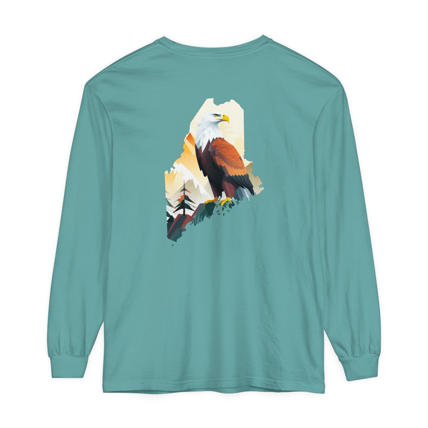 Bald Eagle Maine Comfort Colors Unisex Garment-dyed Long Sleeve T-Shirt