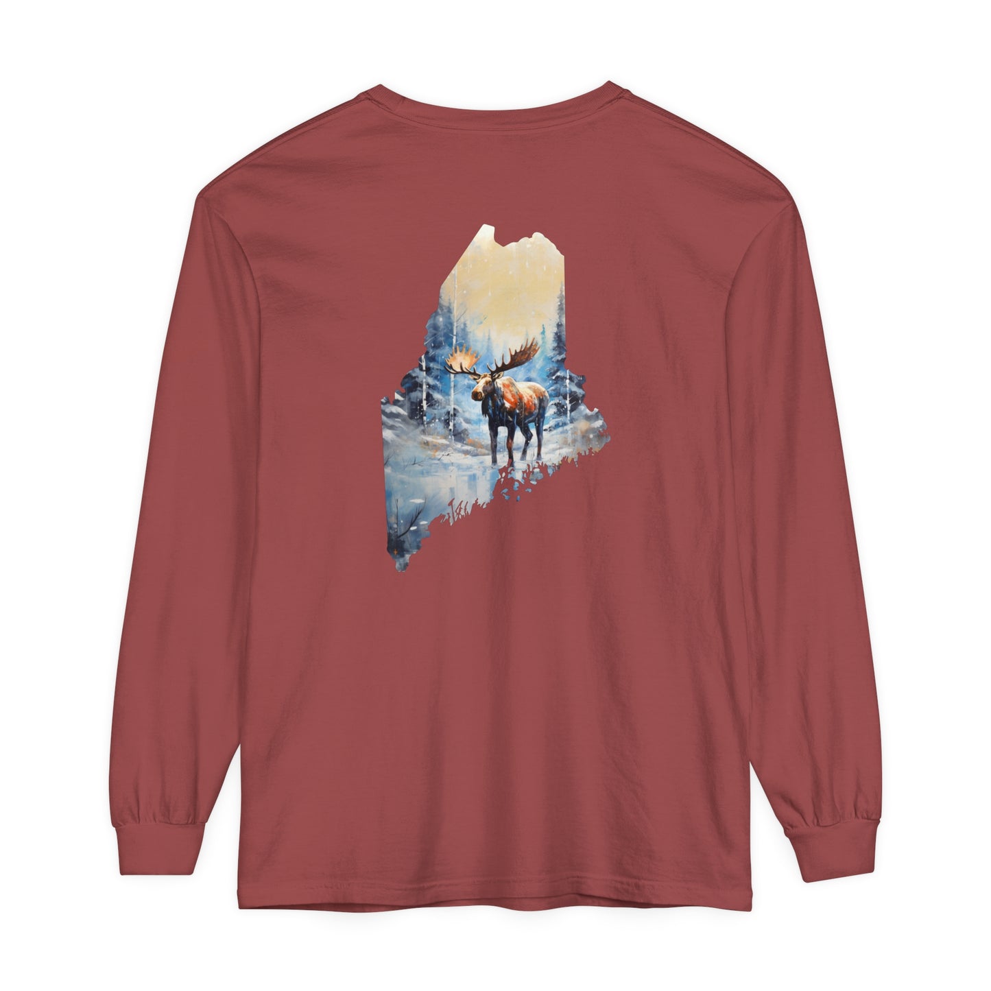 Maine Moose Comfort Colors Long Sleeve T-Shirt