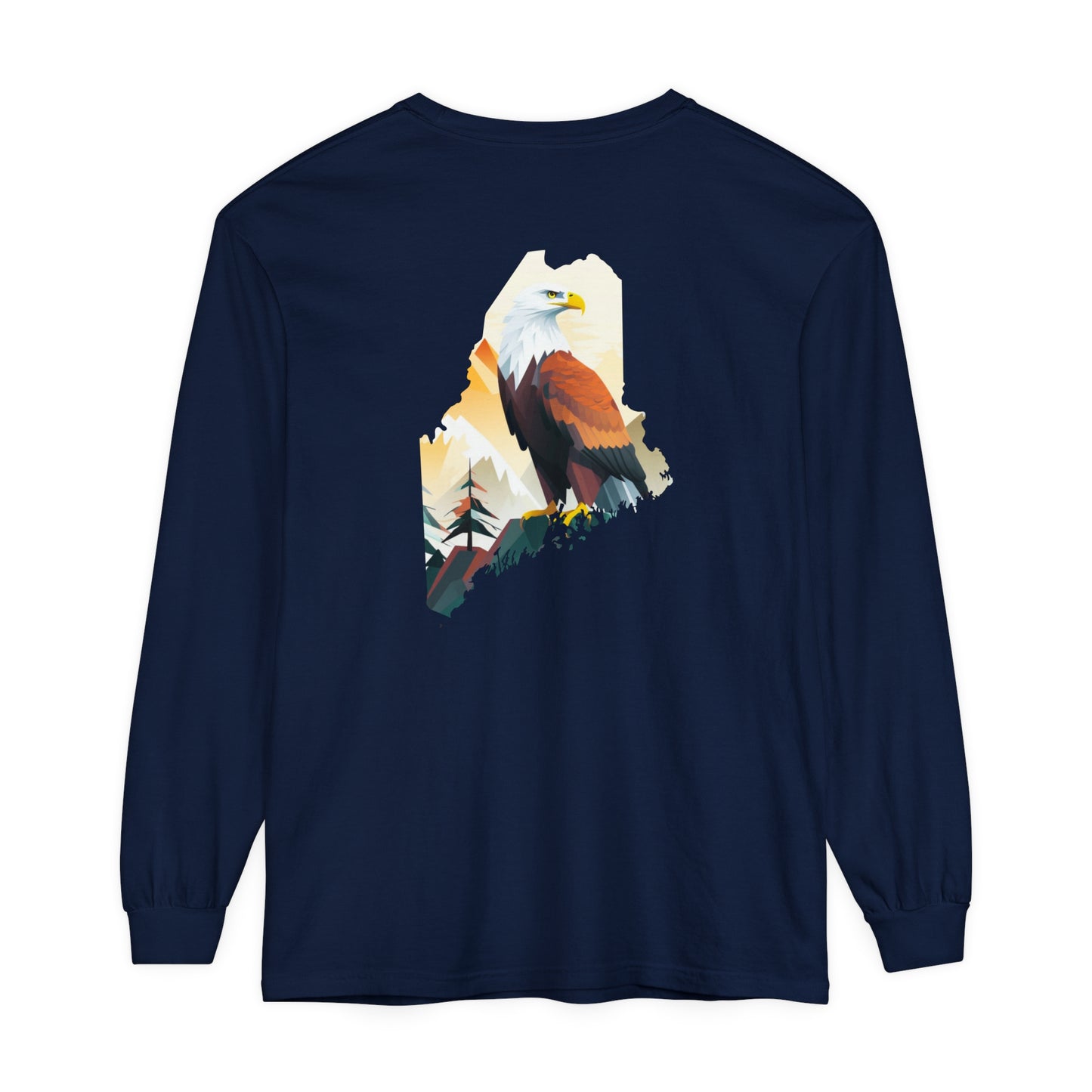 Bald Eagle Maine Comfort Colors Unisex Garment-dyed Long Sleeve T-Shirt