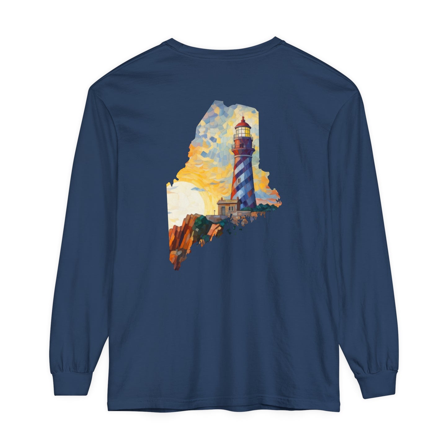 Lighthouse Maine Comfort Colors Unisex Garment-dyed Long Sleeve T-Shirt