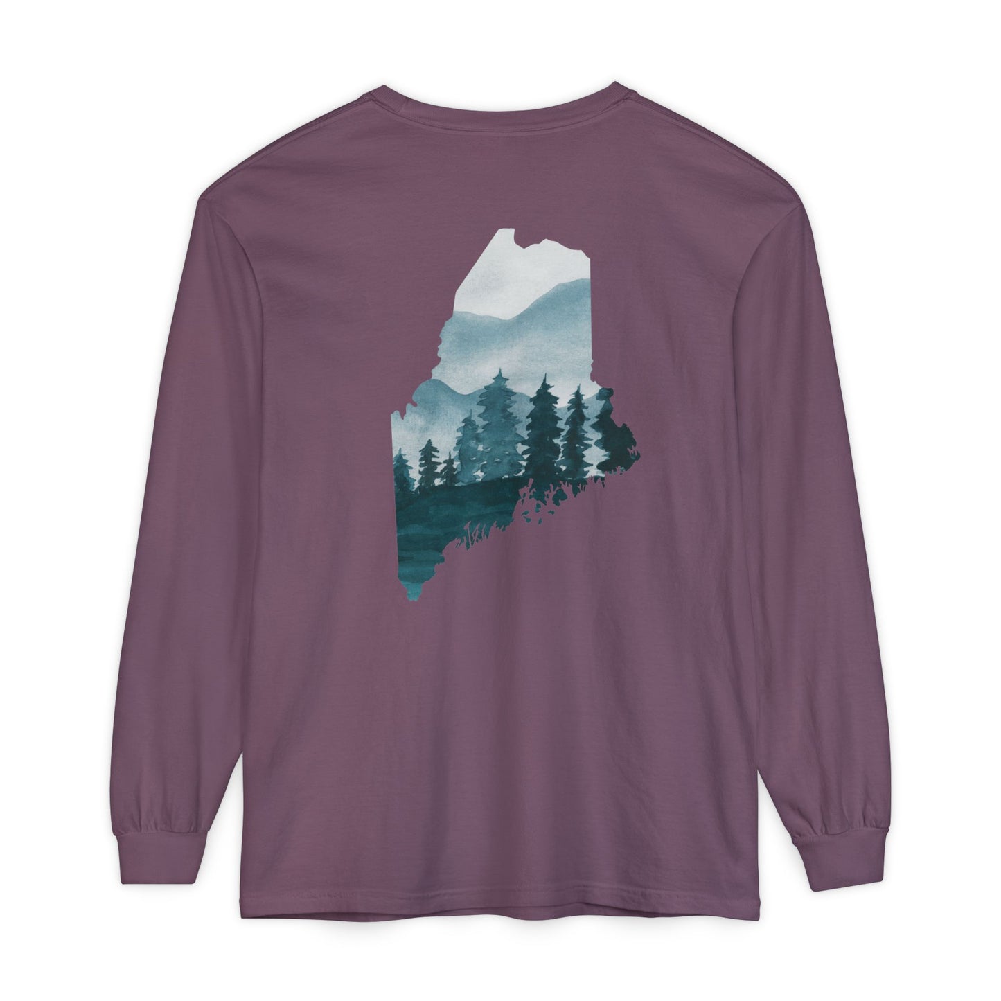 Evergreen Maine State 100% Long Sleeve T-Shirt