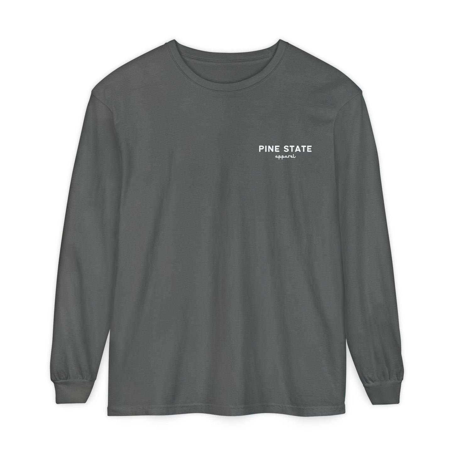 Winter Watercolor Evergreens Maine Comfort Colors Unisex Garment-dyed Long Sleeve T-Shirt