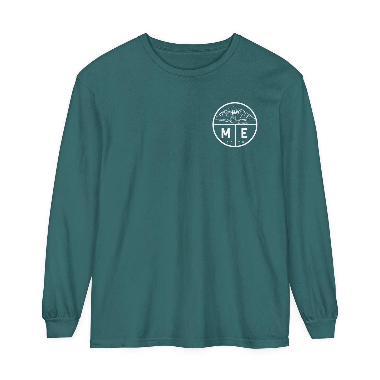 Fall Landscape Maine Comfort Colors Unisex Garment-dyed Long Sleeve T-Shirt