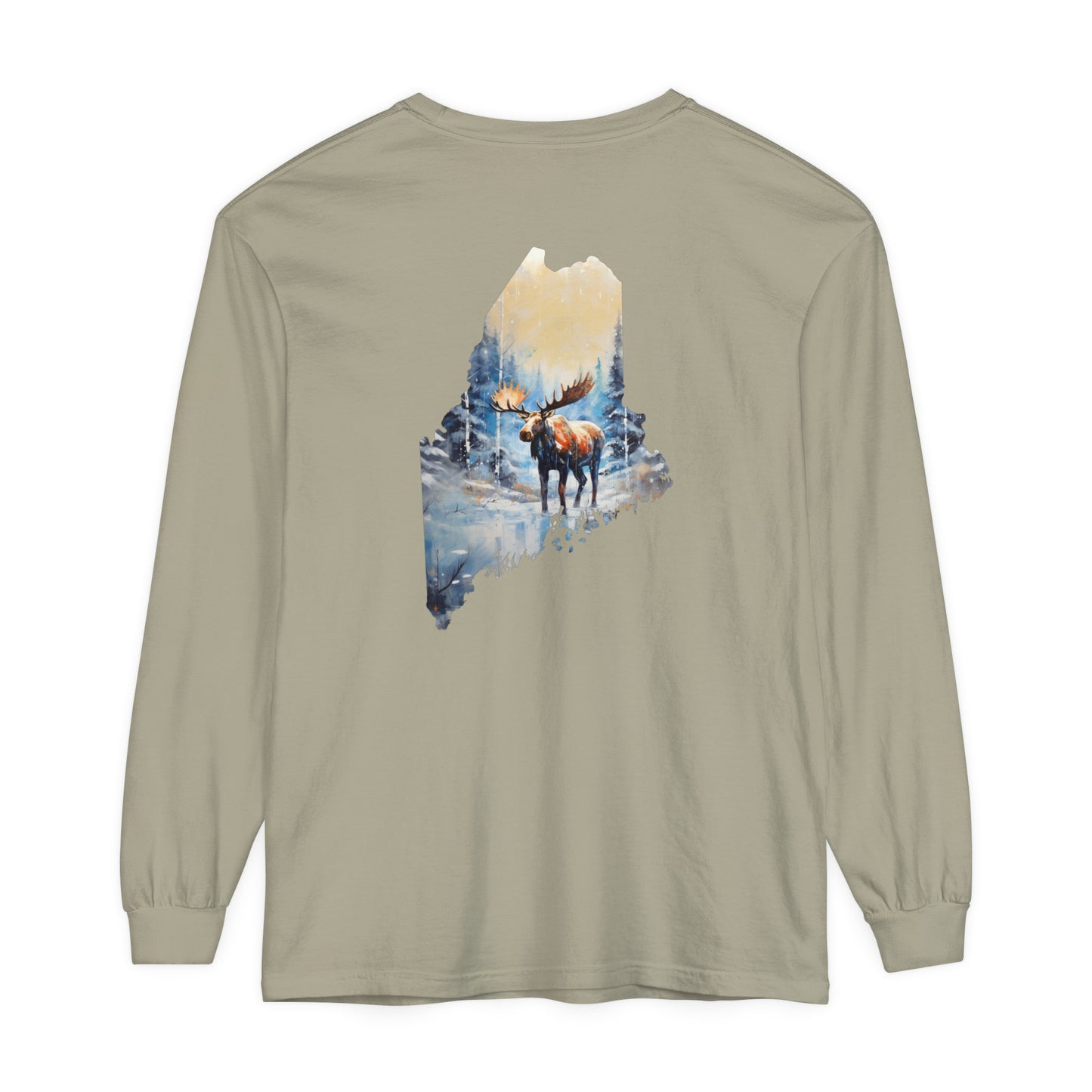 Maine Moose Comfort Colors Long Sleeve T-Shirt