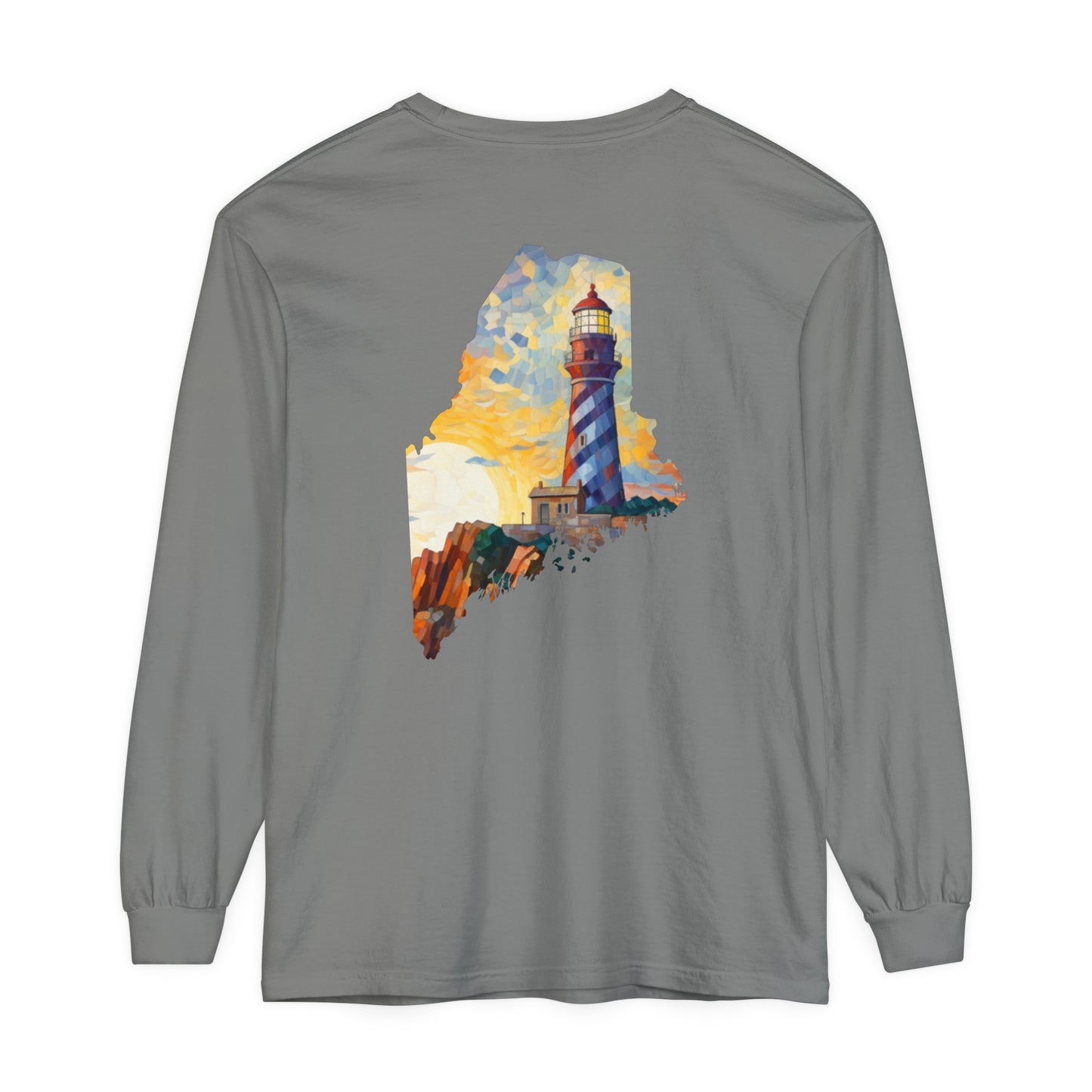 Lighthouse Maine Comfort Colors Unisex Garment-dyed Long Sleeve T-Shirt