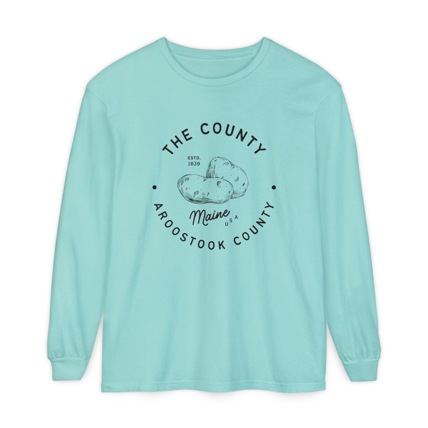 Potato Country Aroostook County Comfort Colors Tee Vintage Maine Long Sleeve T-Shirt