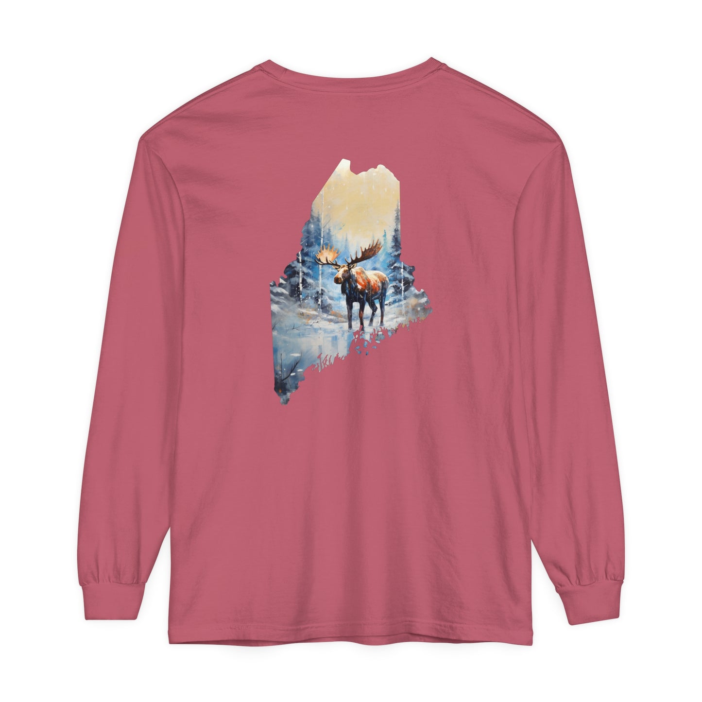 Maine Moose Comfort Colors Long Sleeve T-Shirt