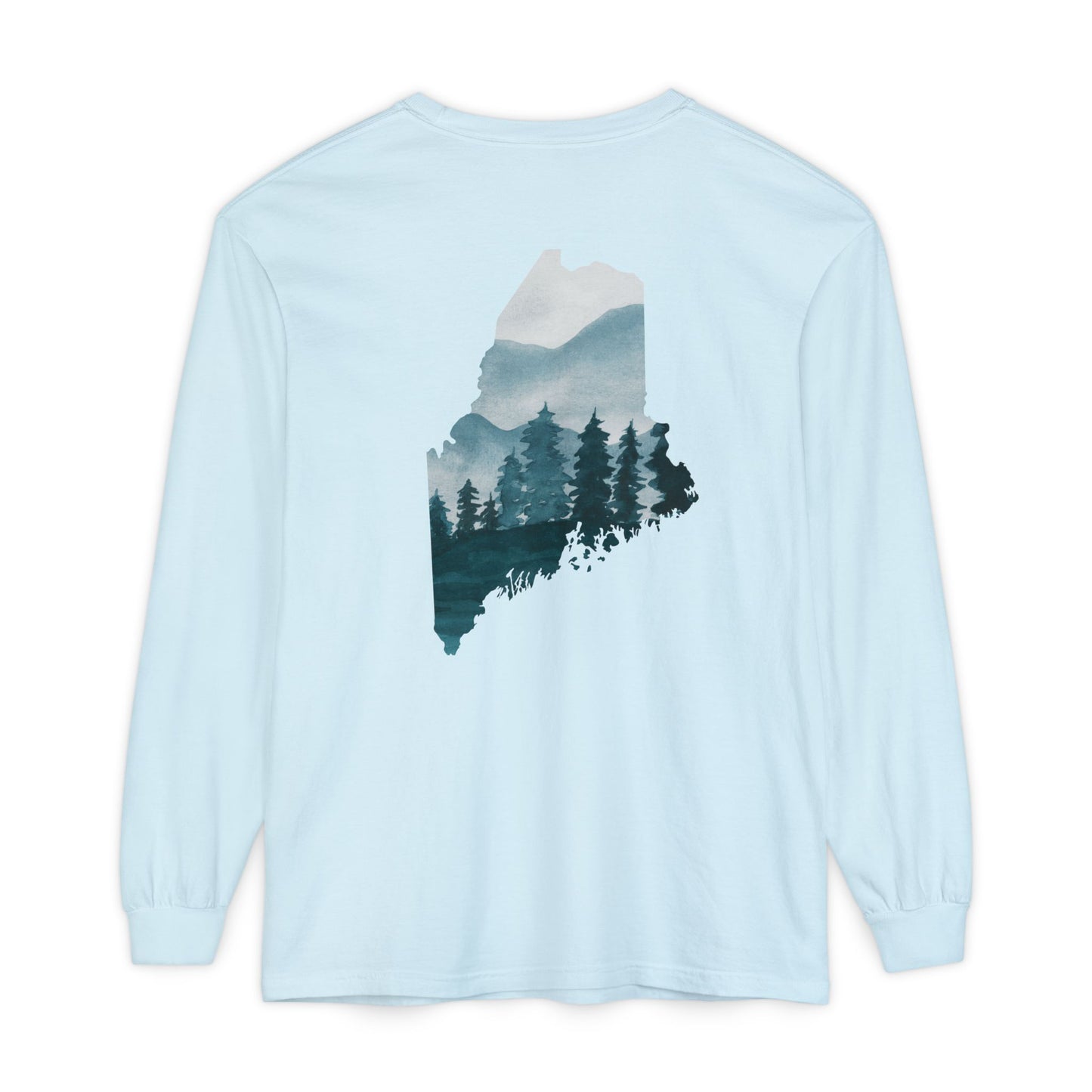 Evergreen Maine State 100% Long Sleeve T-Shirt