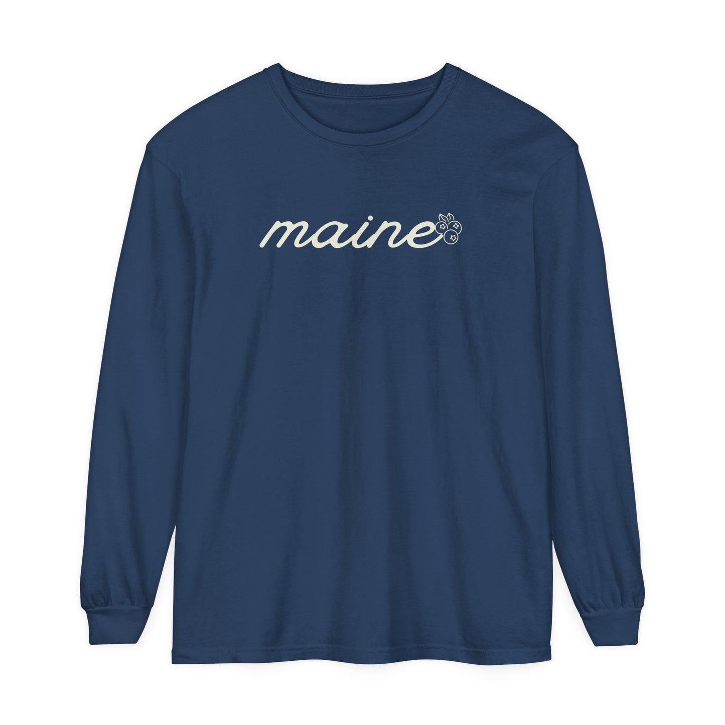 Maine Blueberries Comfort Colors Unisex Garment-dyed Long Sleeve T-Shirt