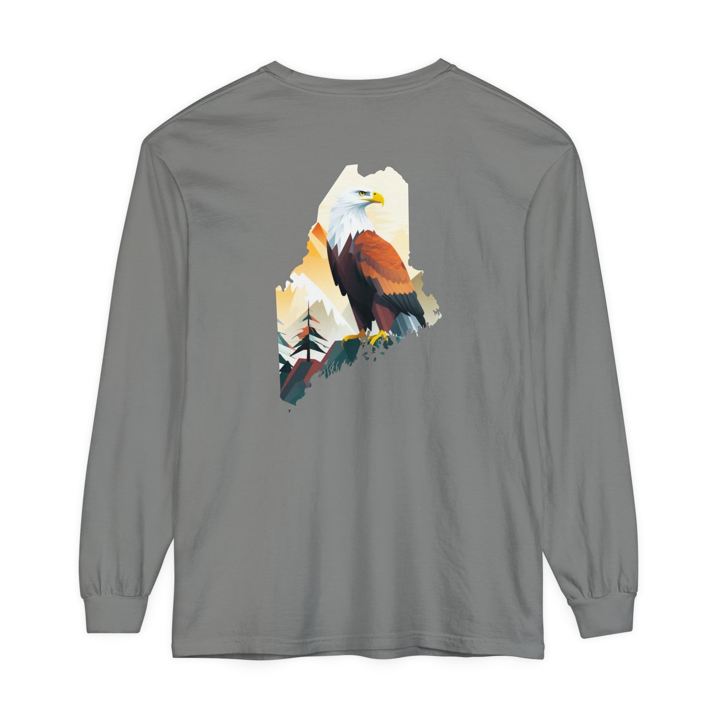 Bald Eagle Maine Comfort Colors Unisex Garment-dyed Long Sleeve T-Shirt