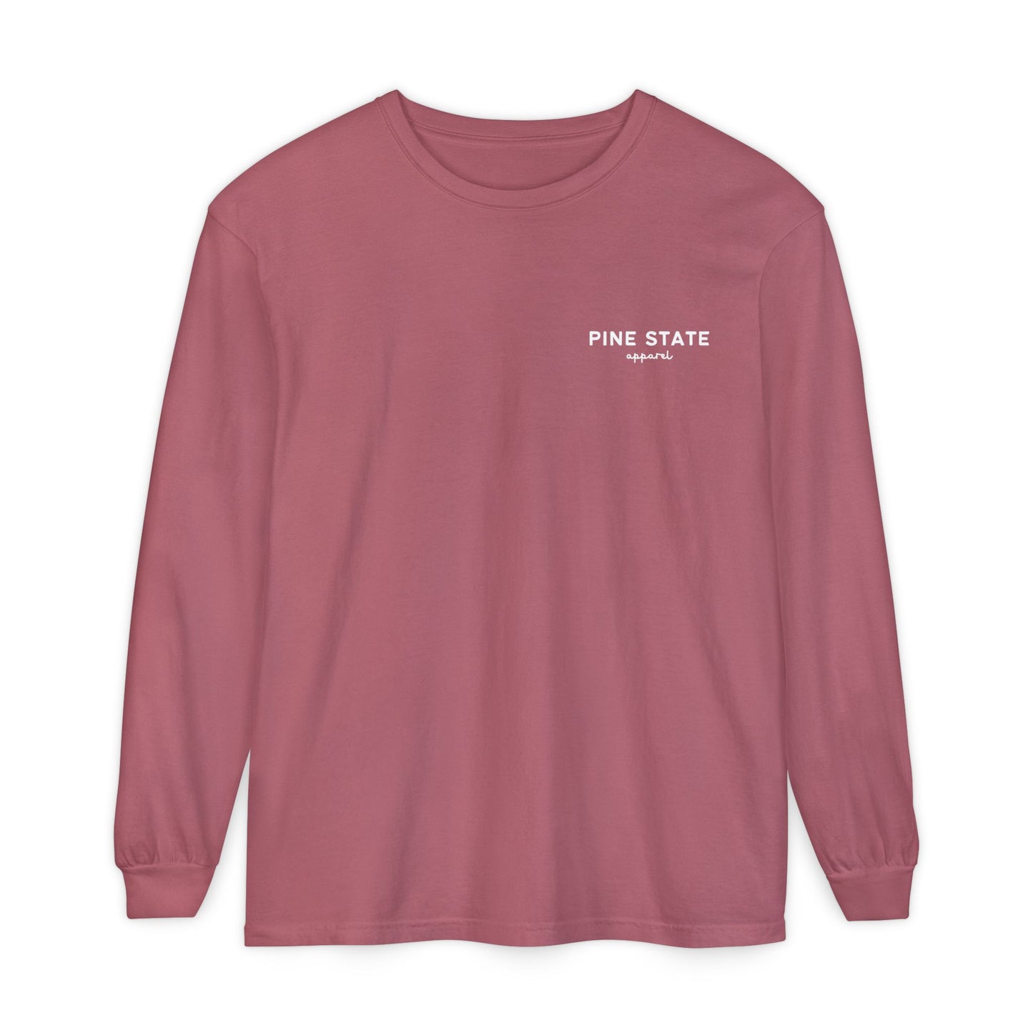 Winter Watercolor Evergreens Maine Comfort Colors Unisex Garment-dyed Long Sleeve T-Shirt