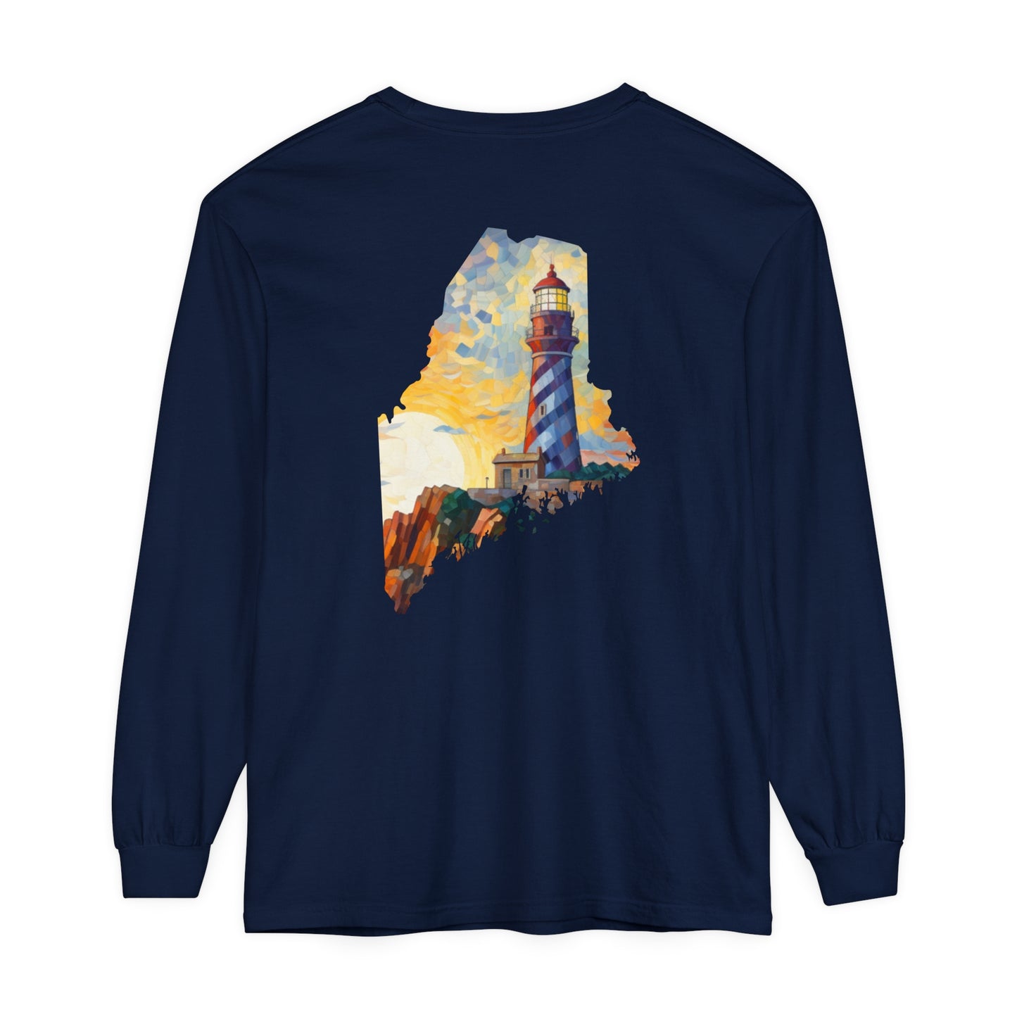 Lighthouse Maine Comfort Colors Unisex Garment-dyed Long Sleeve T-Shirt