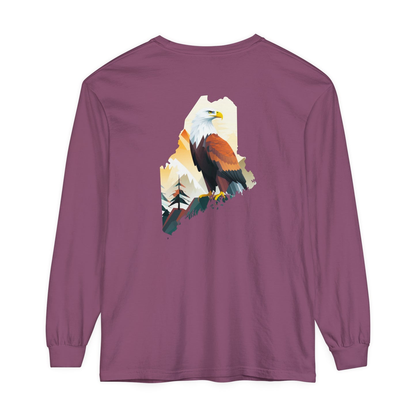 Bald Eagle Maine Comfort Colors Unisex Garment-dyed Long Sleeve T-Shirt