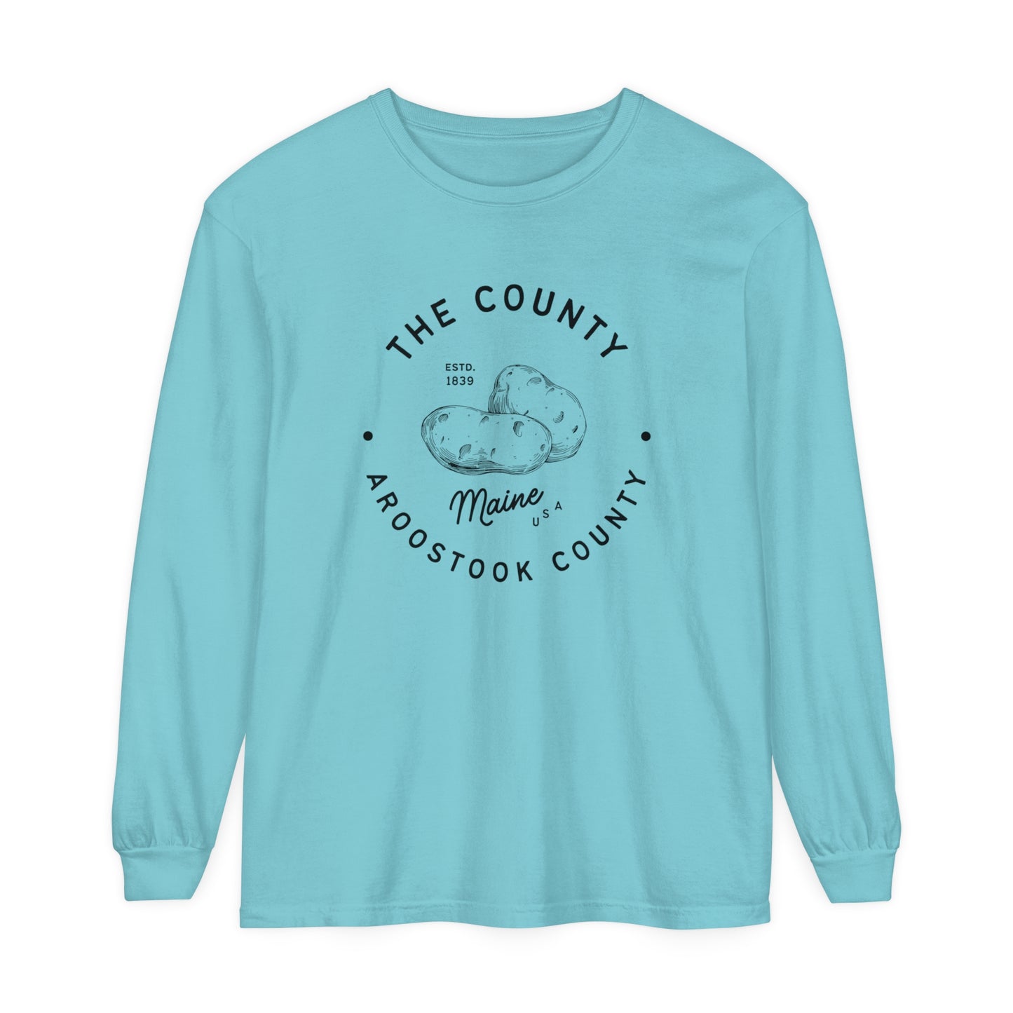 Potato Country Aroostook County Comfort Colors Tee Vintage Maine Long Sleeve T-Shirt