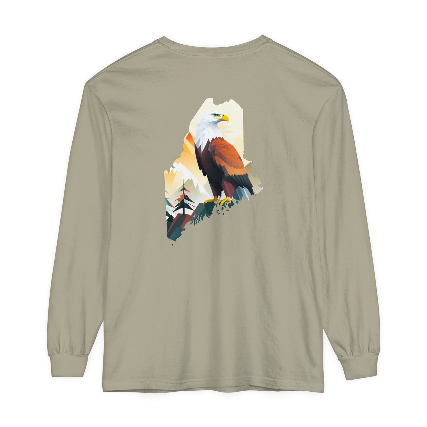 Bald Eagle Maine Comfort Colors Unisex Garment-dyed Long Sleeve T-Shirt