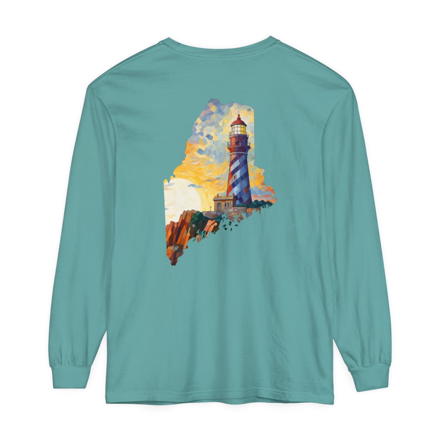 Lighthouse Maine Comfort Colors Unisex Garment-dyed Long Sleeve T-Shirt