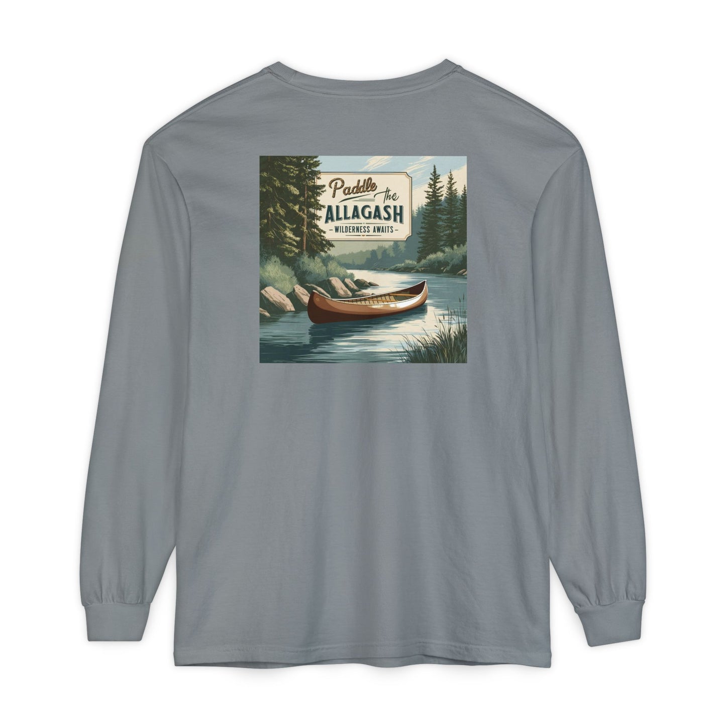 Paddle the Allagash 100% Cotton Long Sleeve T-Shirt - Outdoor Adventure Tee