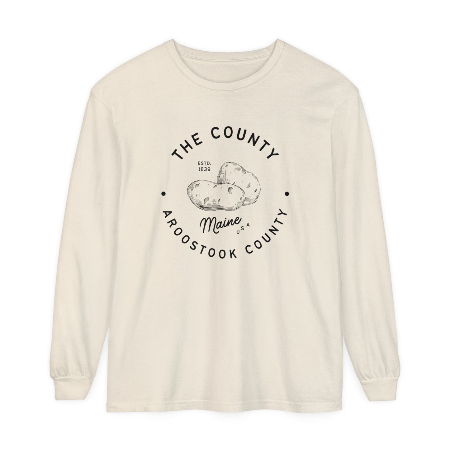 Potato Country Aroostook County Comfort Colors Tee Vintage Maine Long Sleeve T-Shirt