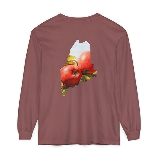 Maine State Apples 100% Cotton Long Sleeve T-Shirt