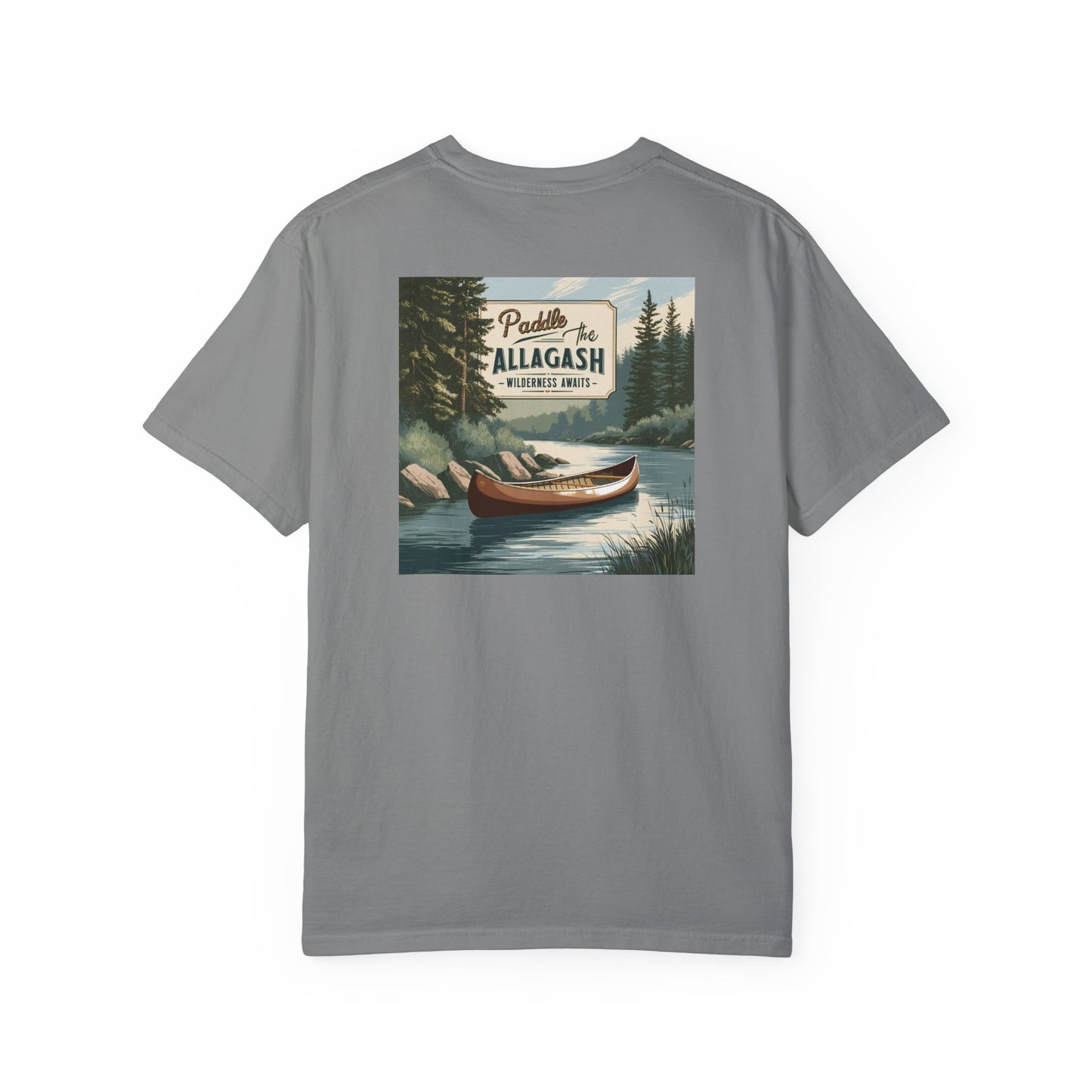 Paddle the Allagash Canoe Design for Outdoor Enthusiasts Comfort Colors T-shirt