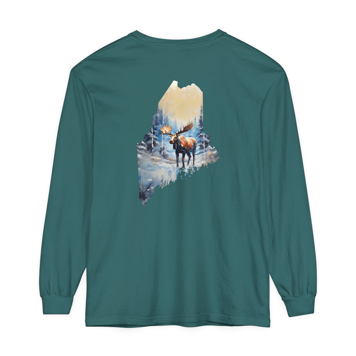 Maine Moose Comfort Colors Long Sleeve T-Shirt