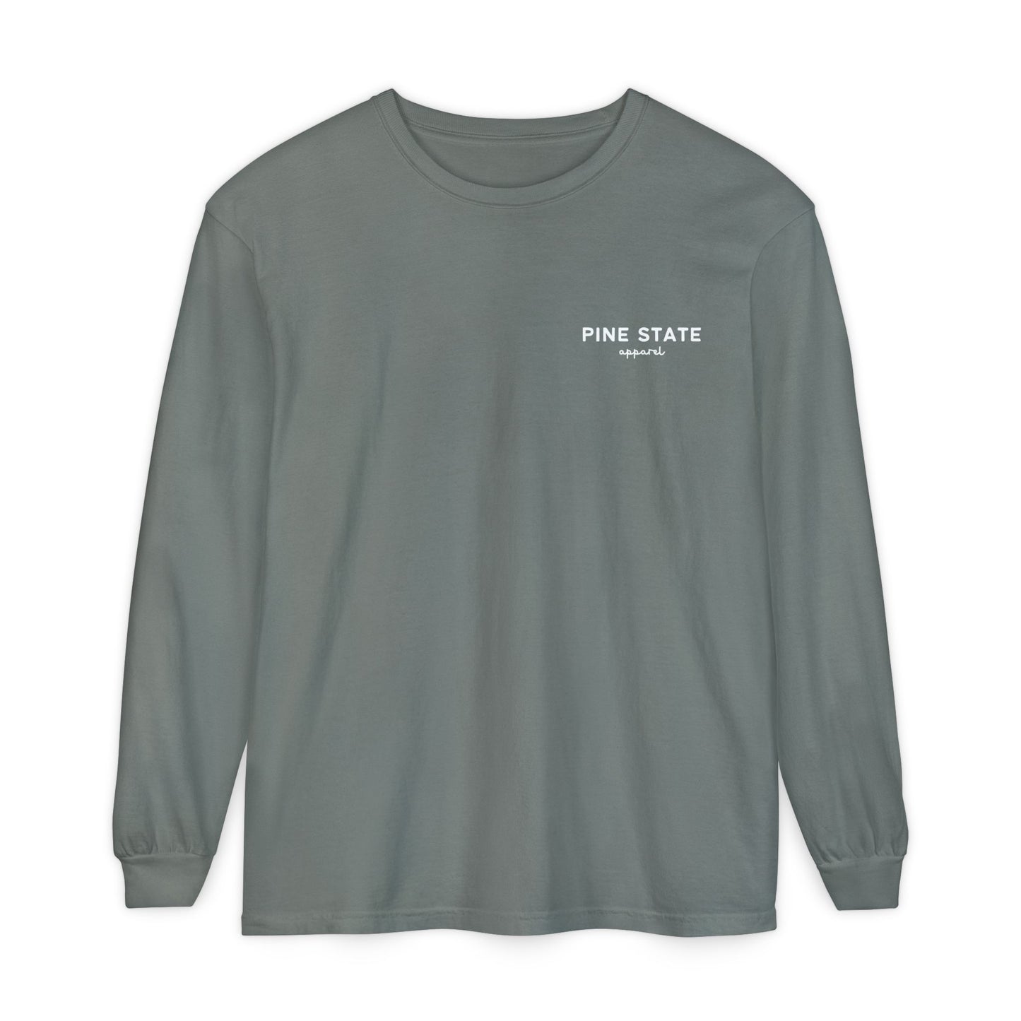 Winter Watercolor Evergreens Maine Comfort Colors Unisex Garment-dyed Long Sleeve T-Shirt