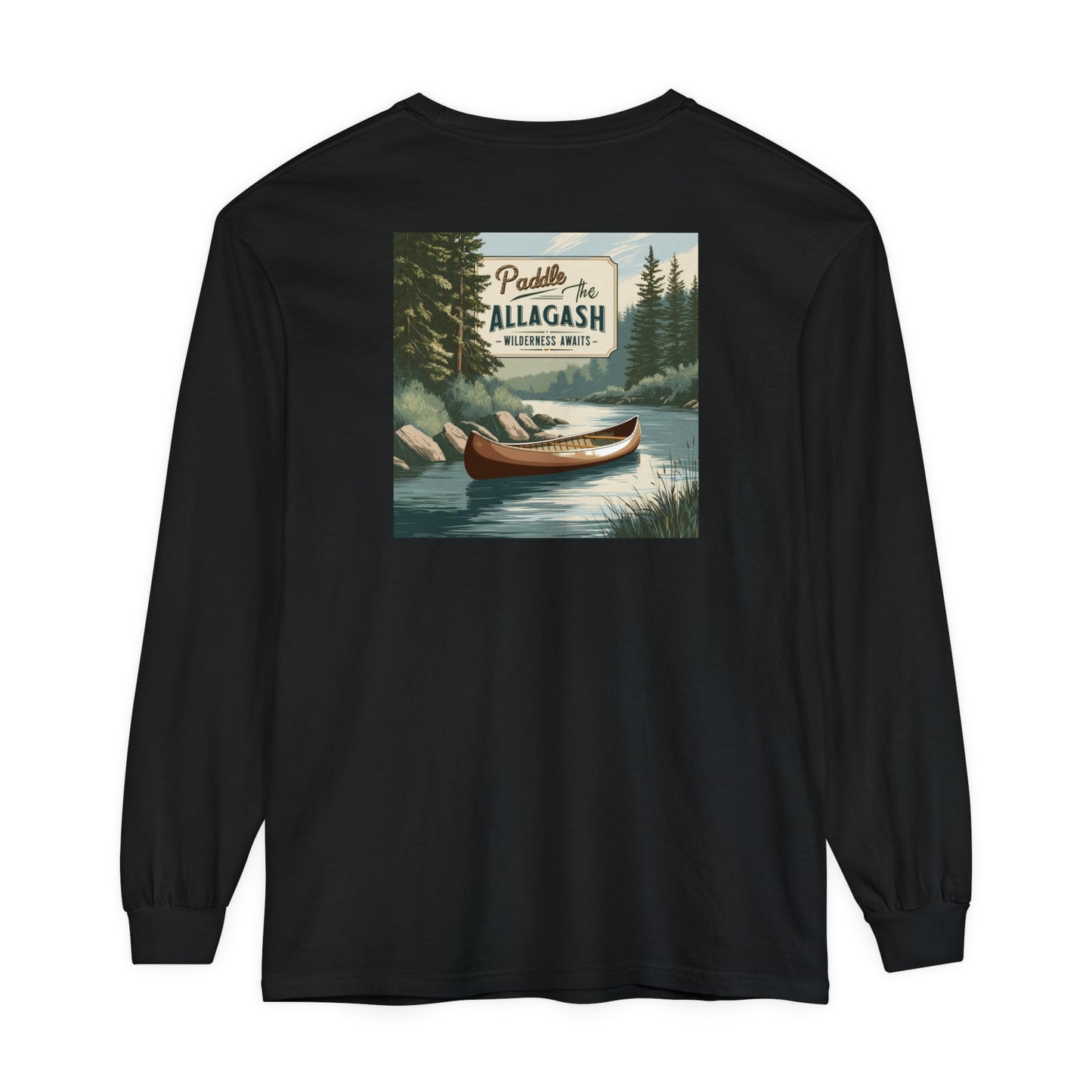 Paddle the Allagash Comfort Colors Long Sleeve T-Shirt - Outdoor Adventure Tee